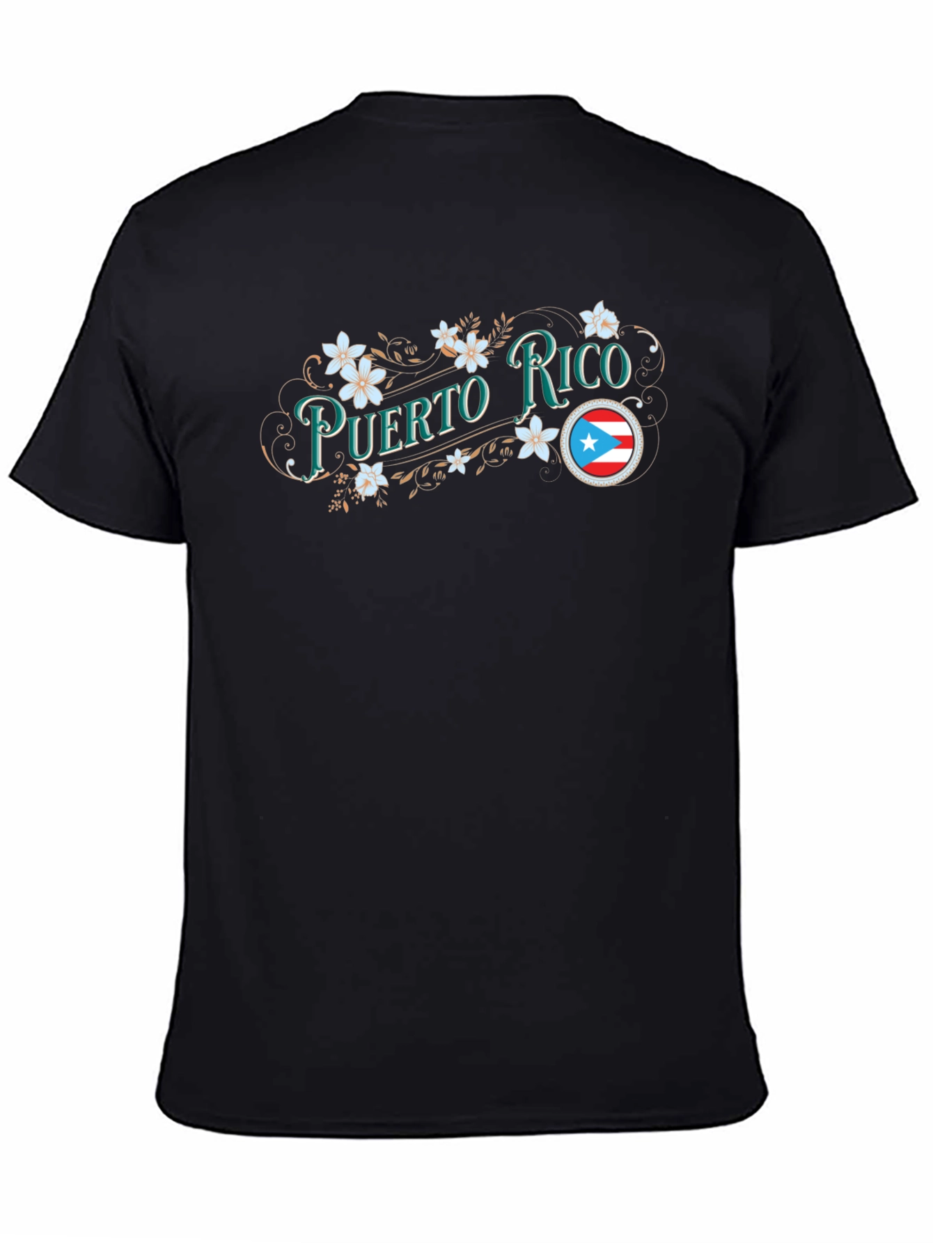 Puerto Rico Floral Graphic Tee - Black