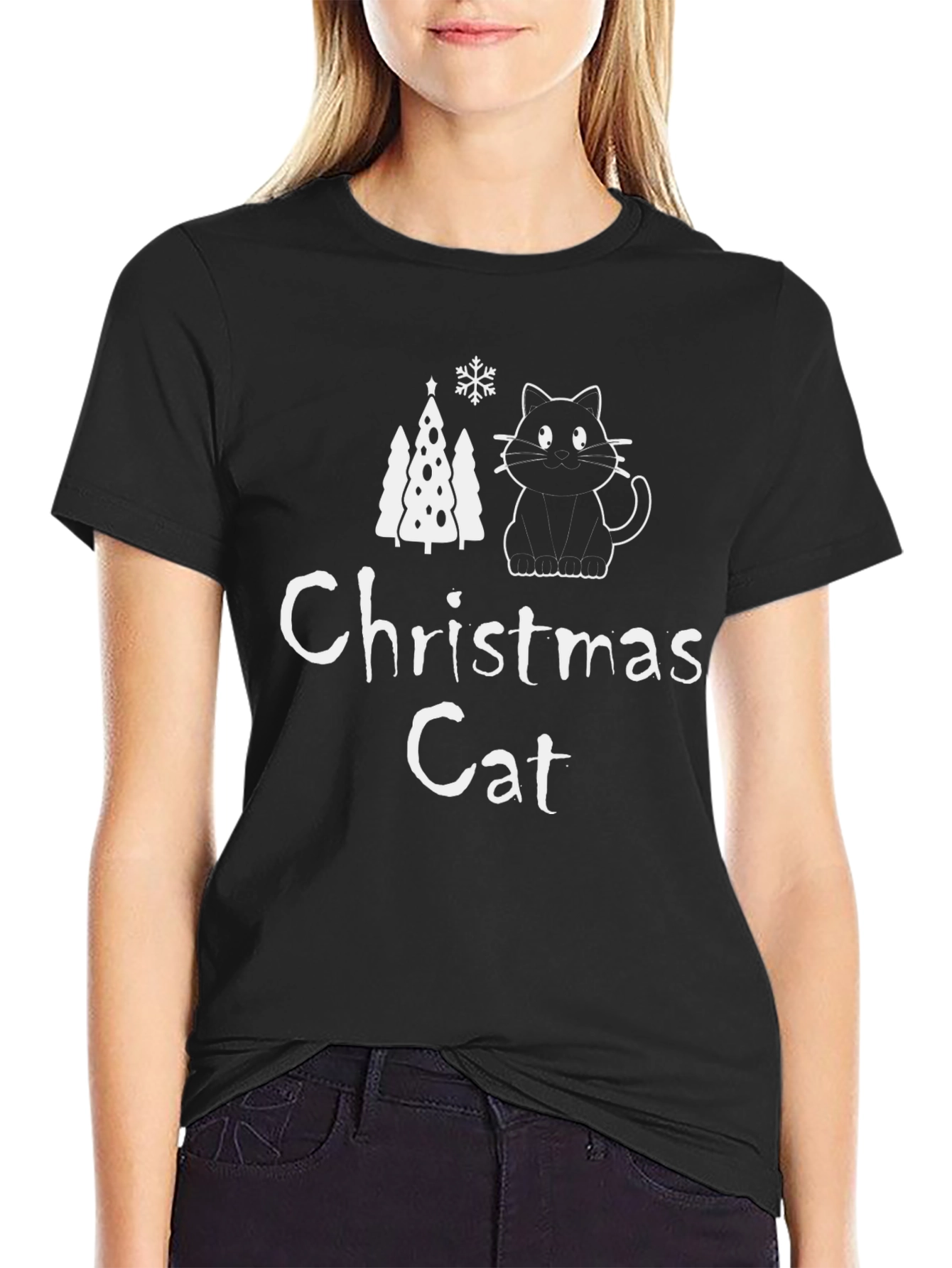 Christmas Cat T-Shirt - Holiday Festive Tee