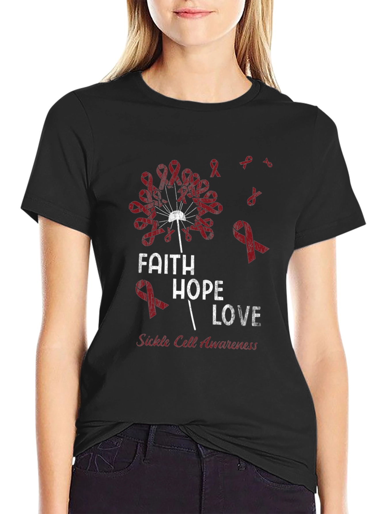 Faith Hope Love Sickle Cell Awareness T-Shirt