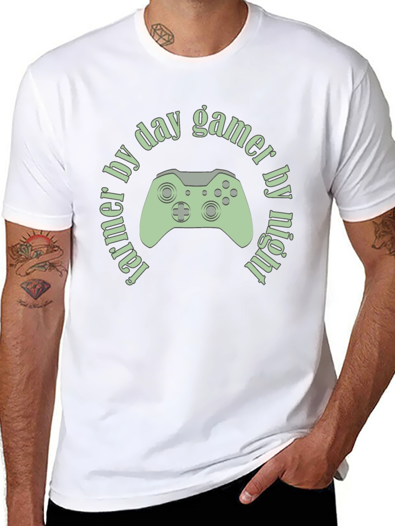 Farmer by Day Gamer by Night Graphic Tee