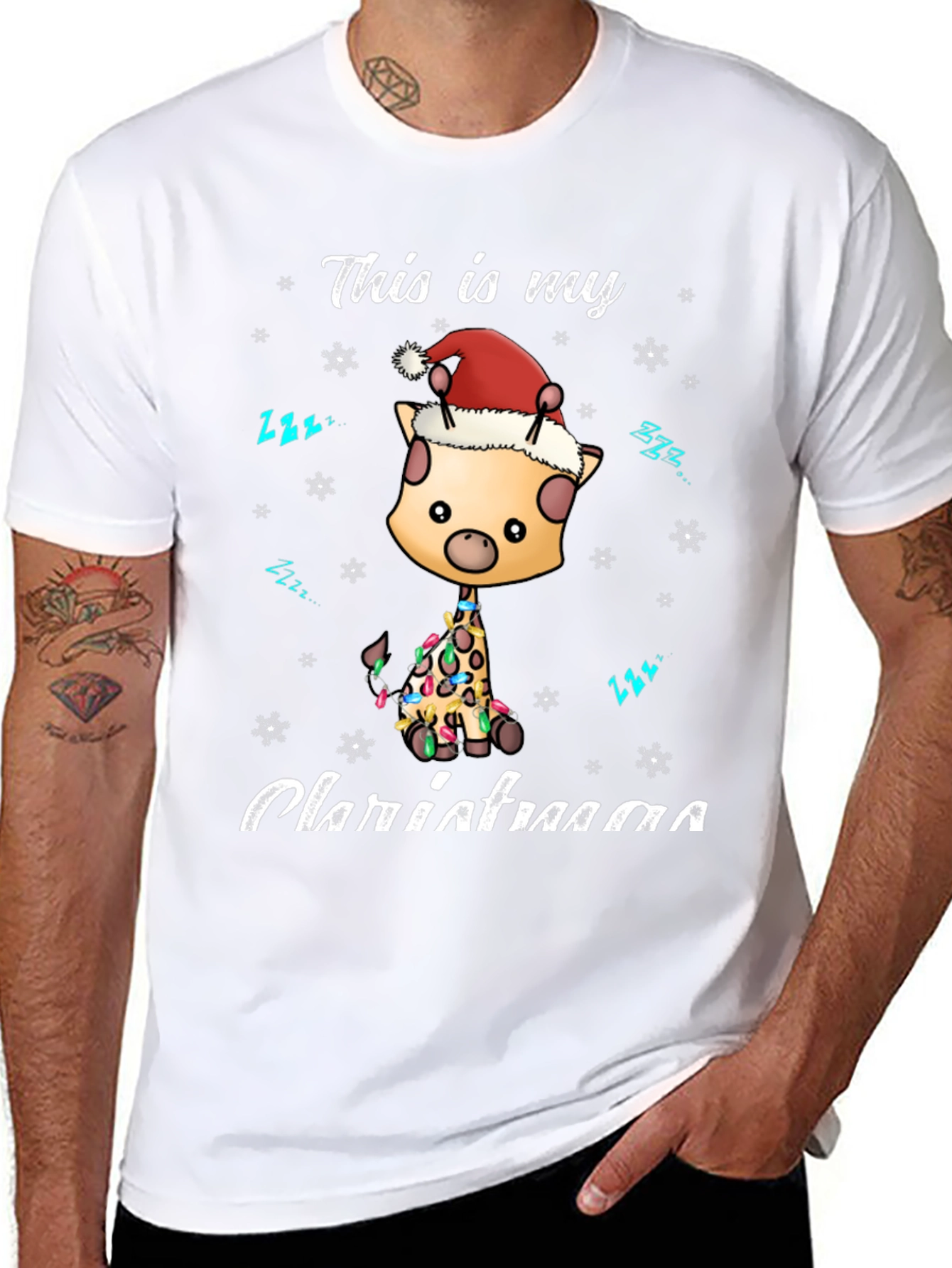 Christmas Giraffe T-Shirt - Holiday Season