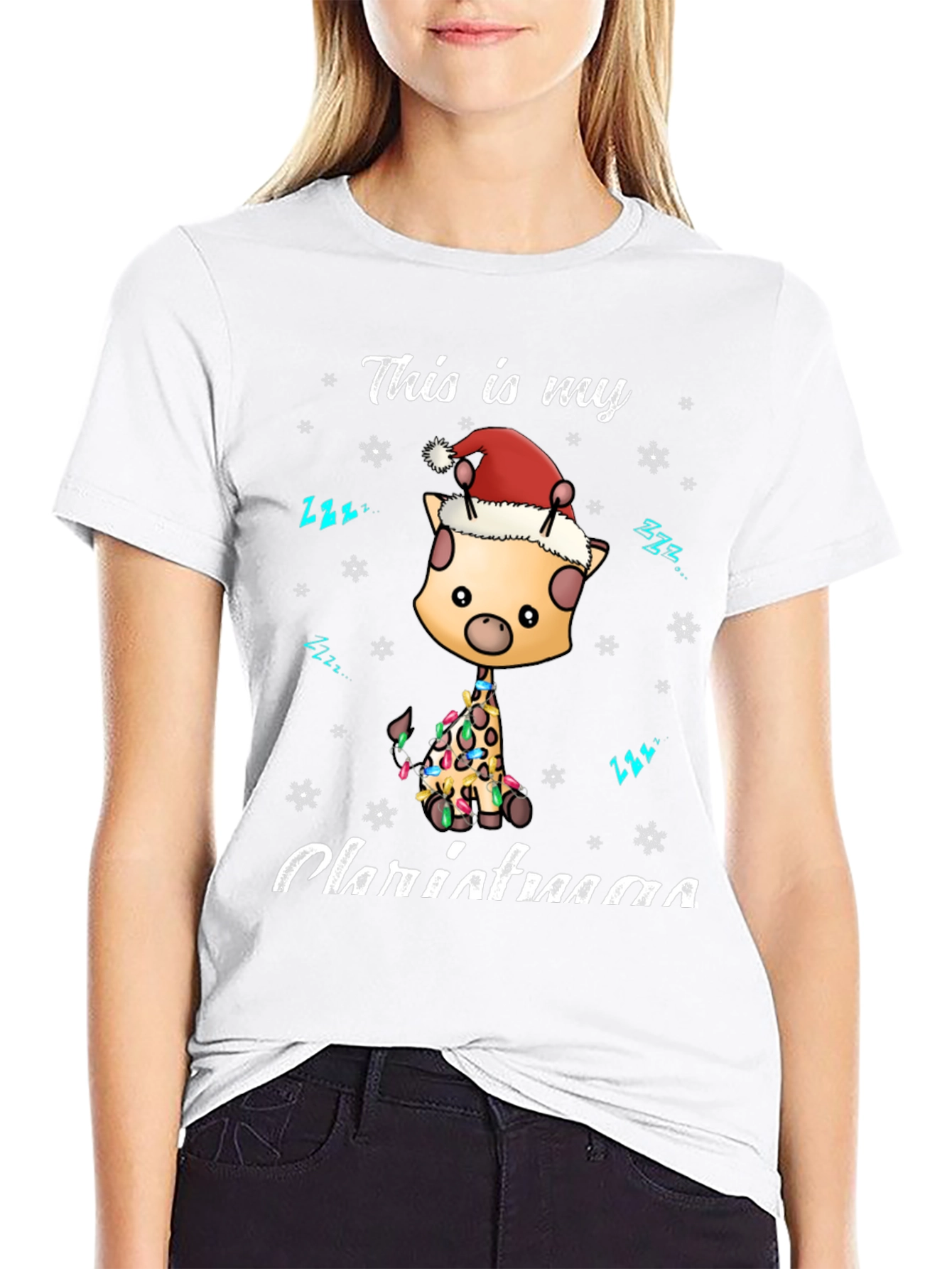 Christmas Giraffe T-Shirt - Holiday Season