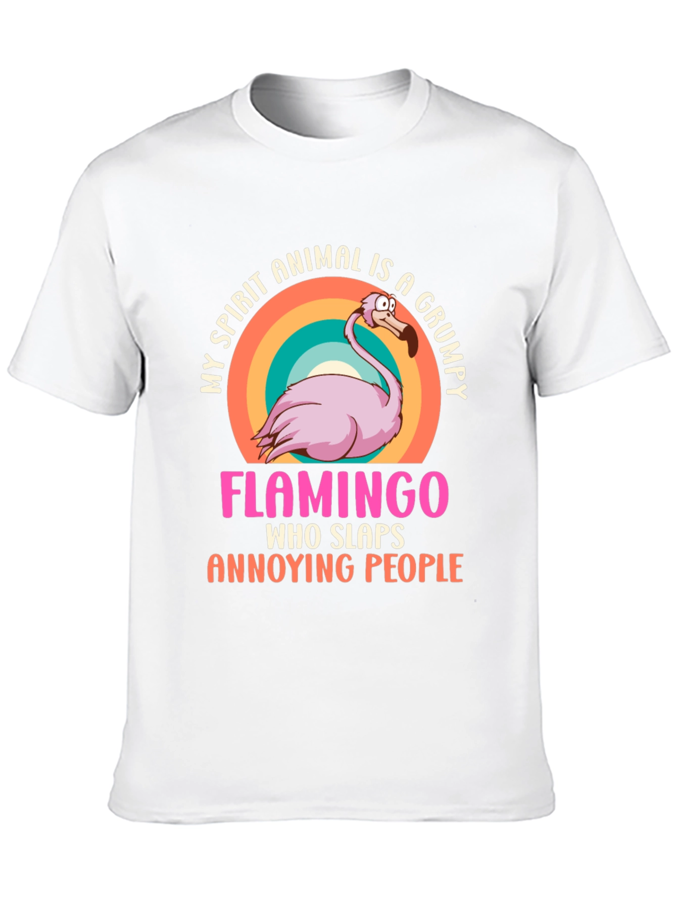 Grumpy Flamingo T-Shirt - Funny Animal Spirit Tee