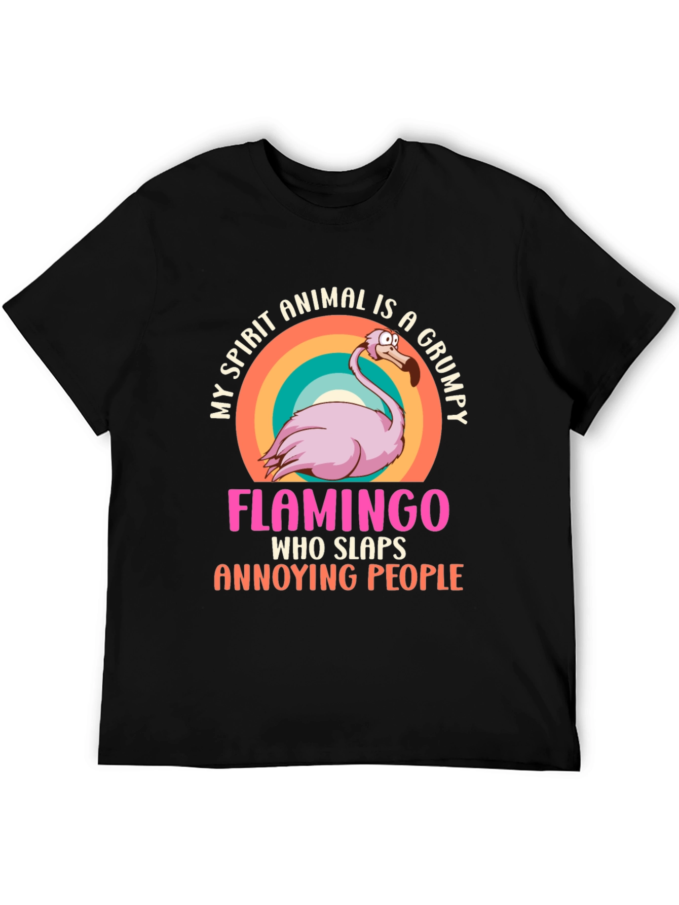 Grumpy Flamingo T-Shirt - Funny Animal Spirit Tee