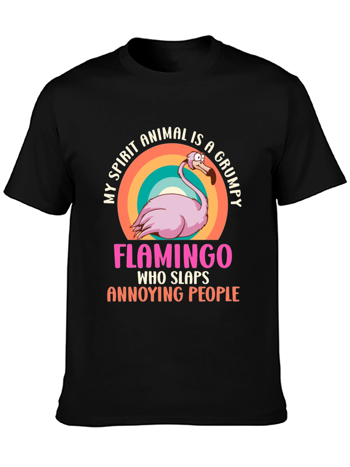 Grumpy Flamingo T-Shirt - Funny Animal Spirit Tee