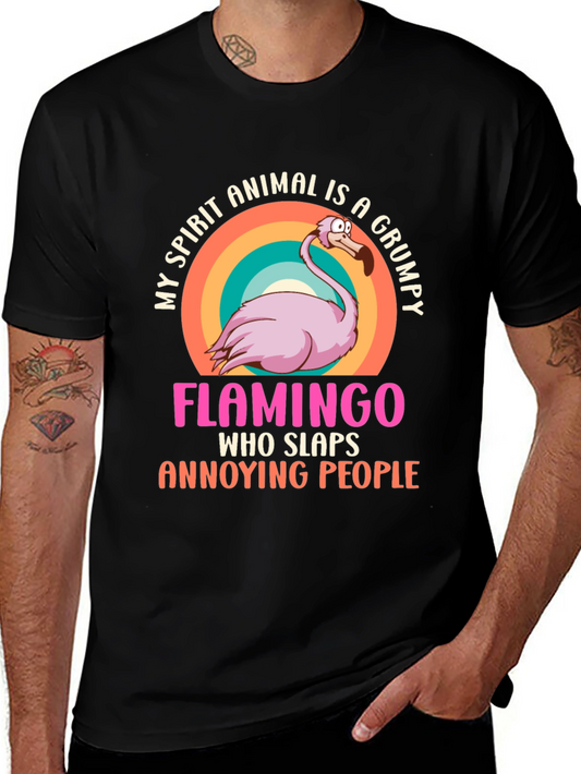 Grumpy Flamingo T-Shirt - Funny Animal Spirit Tee