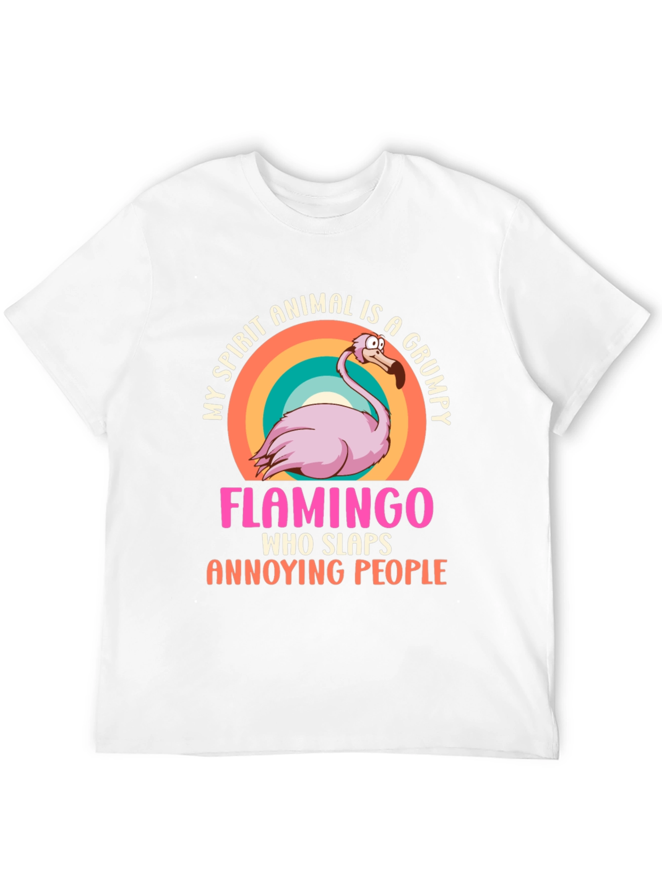 Grumpy Flamingo T-Shirt - Funny Animal Spirit Tee