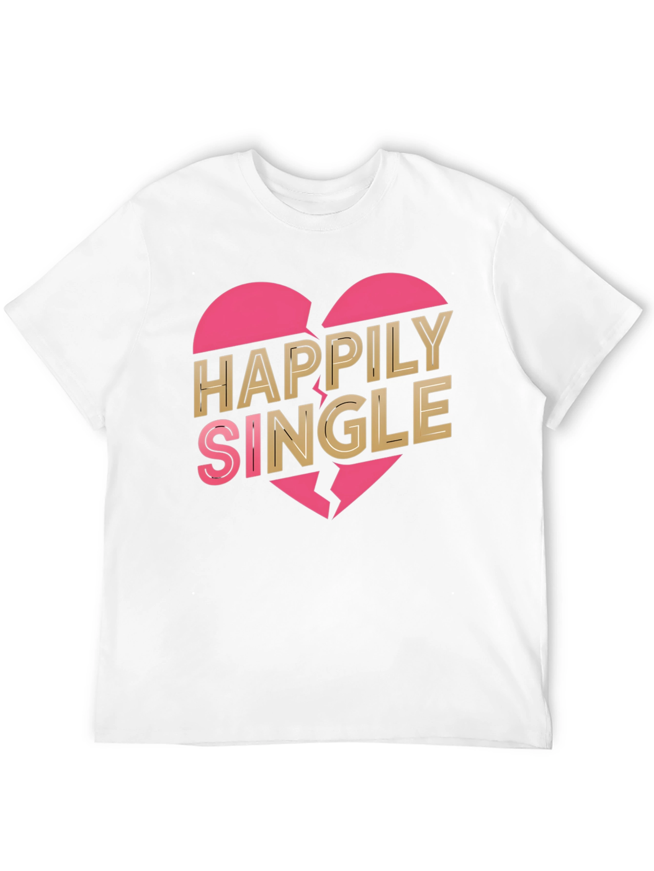 Happily Single Graphic Tee - Broken Heart Design