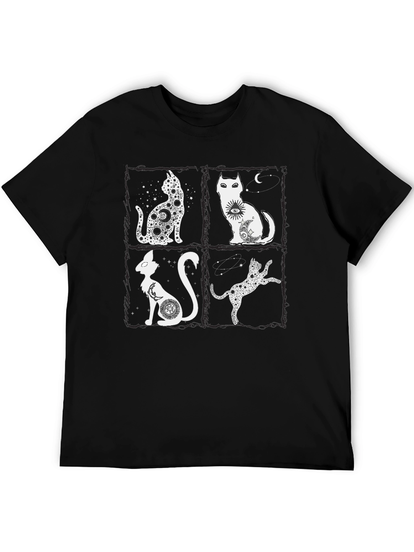 Mystic Cats T-Shirt - Celestial Feline Design