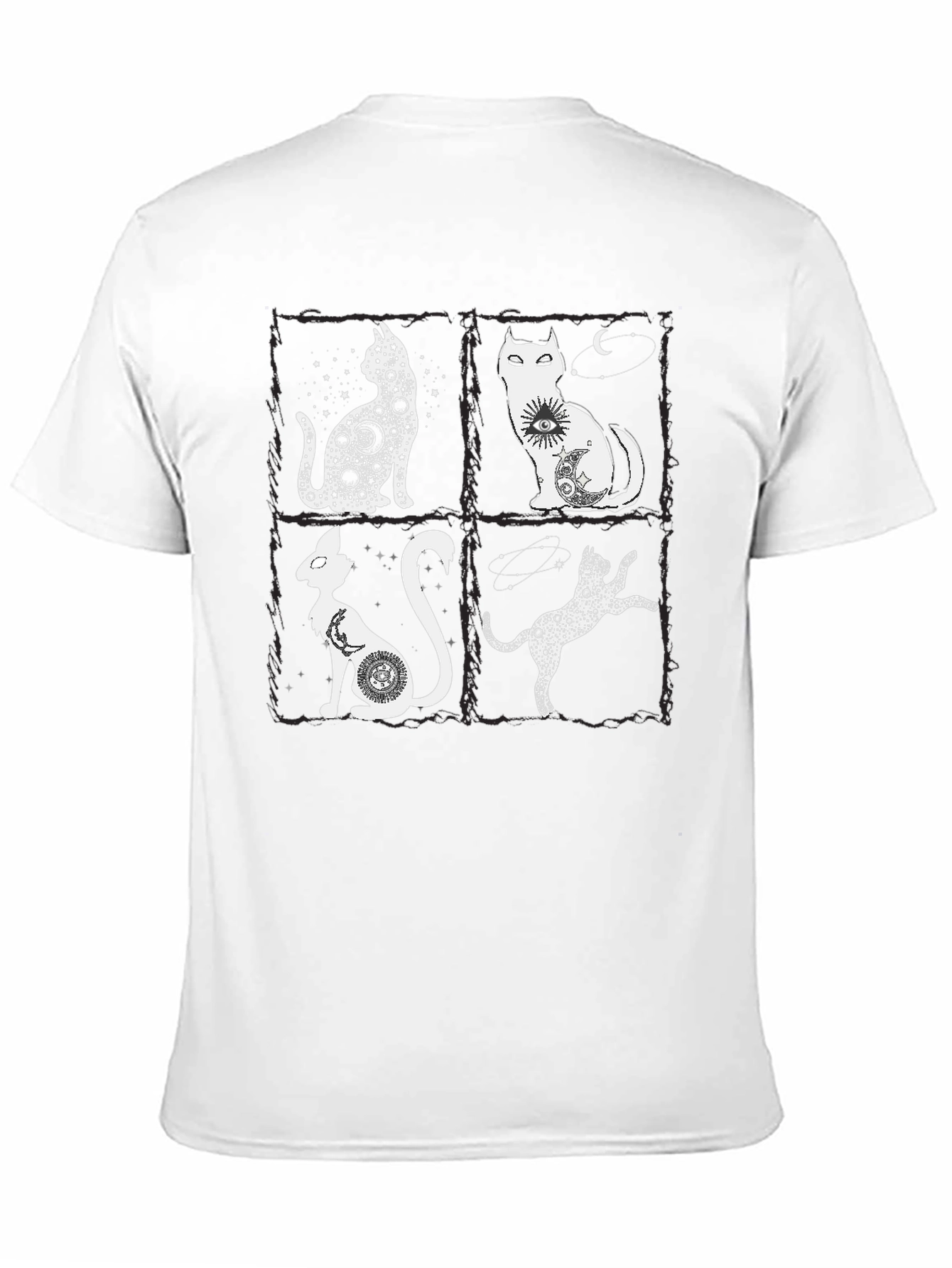 Mystic Cats T-Shirt - Celestial Feline Design