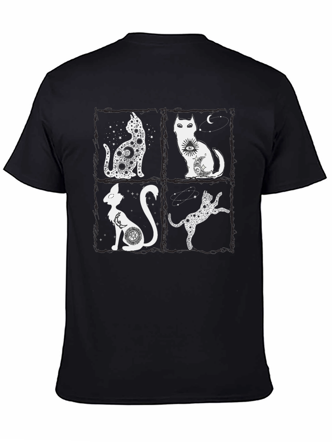 Mystic Cats T-Shirt - Celestial Feline Design