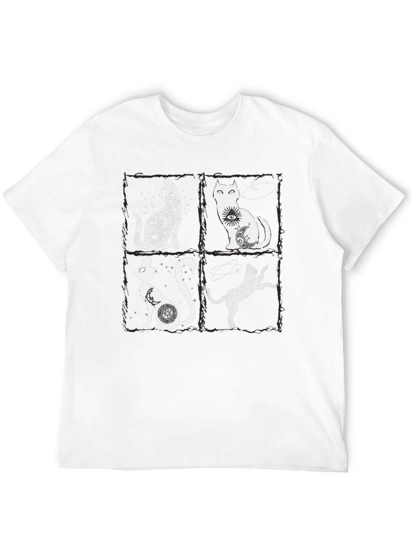 Mystic Cats T-Shirt - Celestial Feline Design