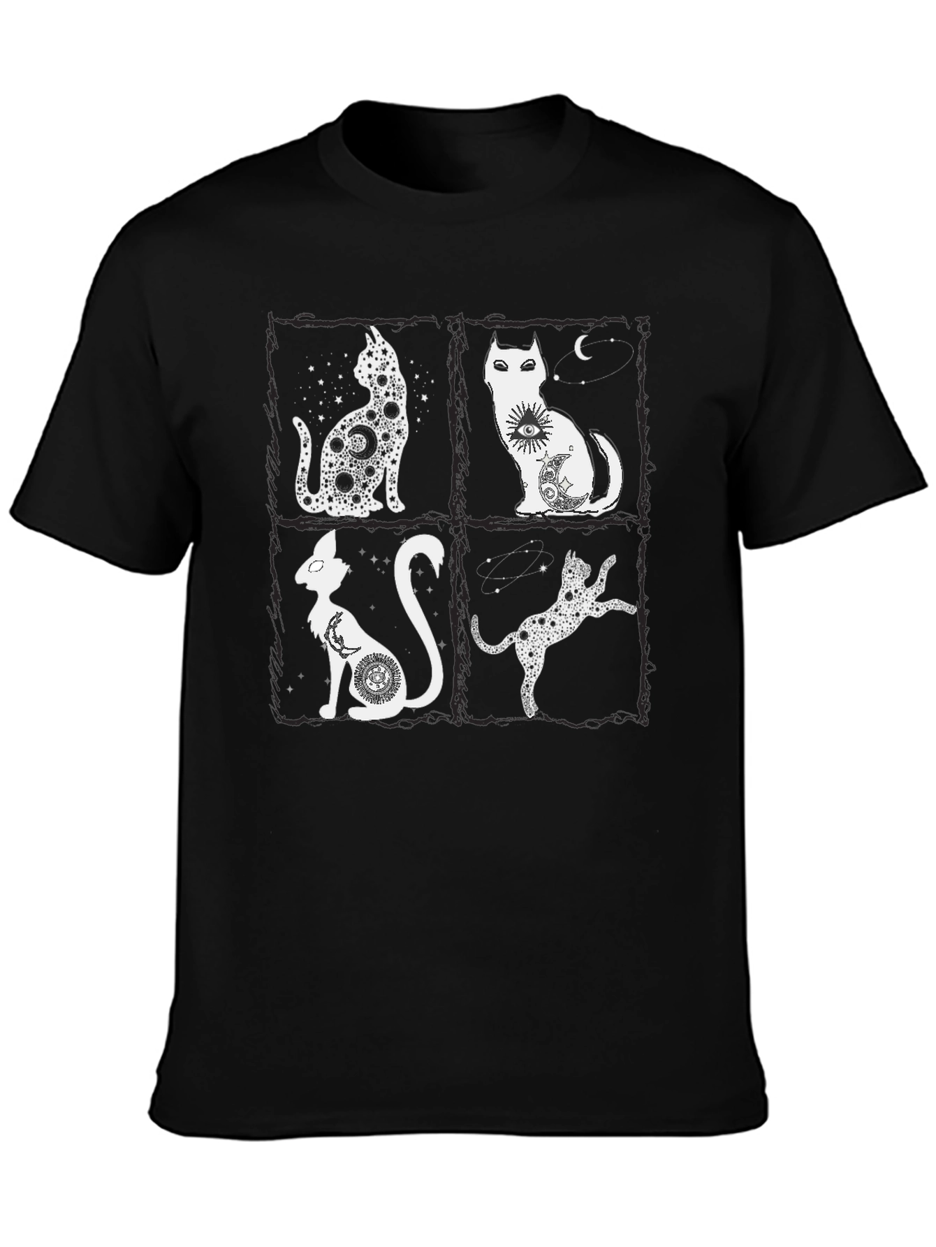 Mystic Cats T-Shirt - Celestial Feline Design
