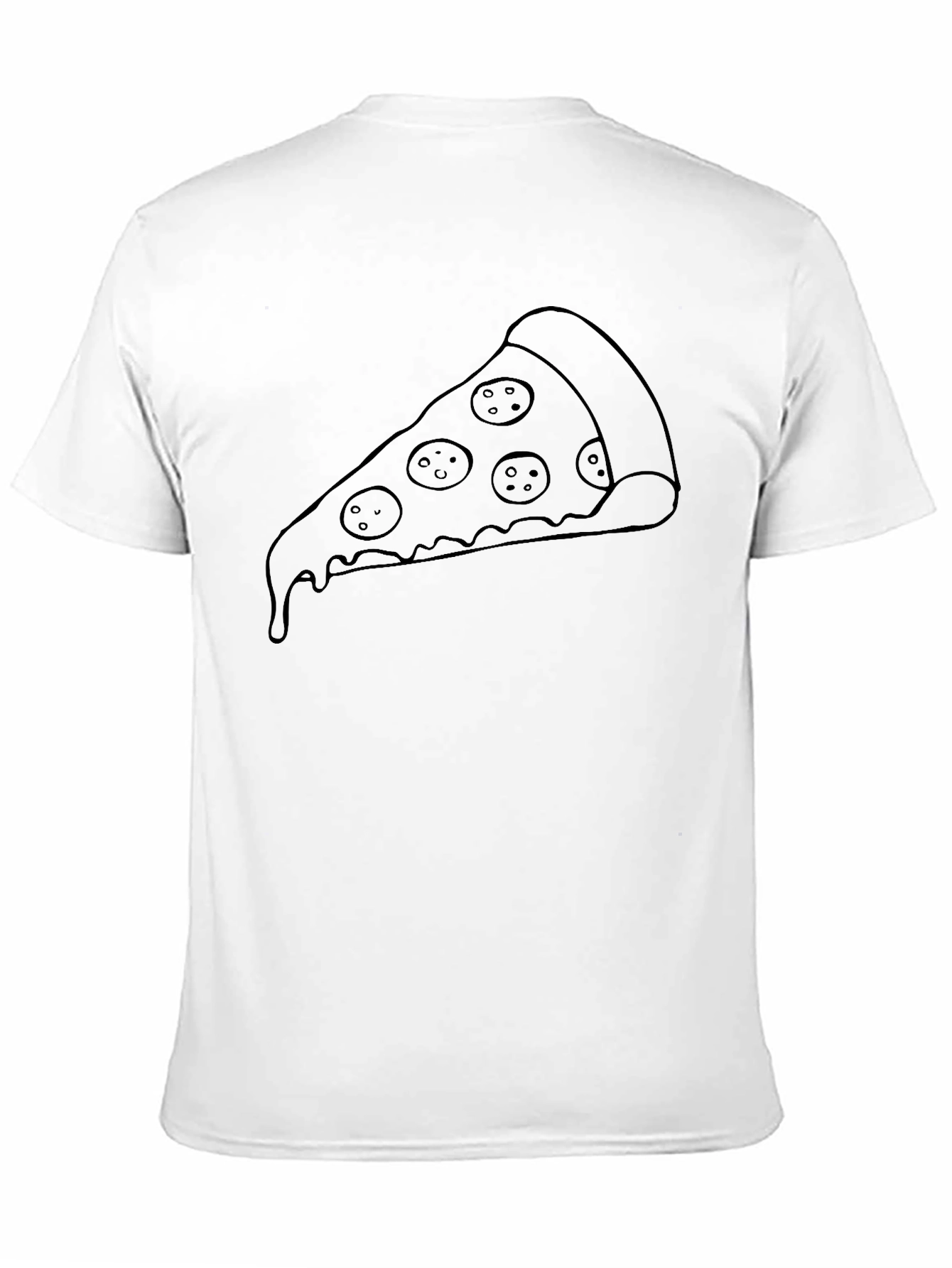Pizza Slice Graphic Tee - Casual Black T-Shirt