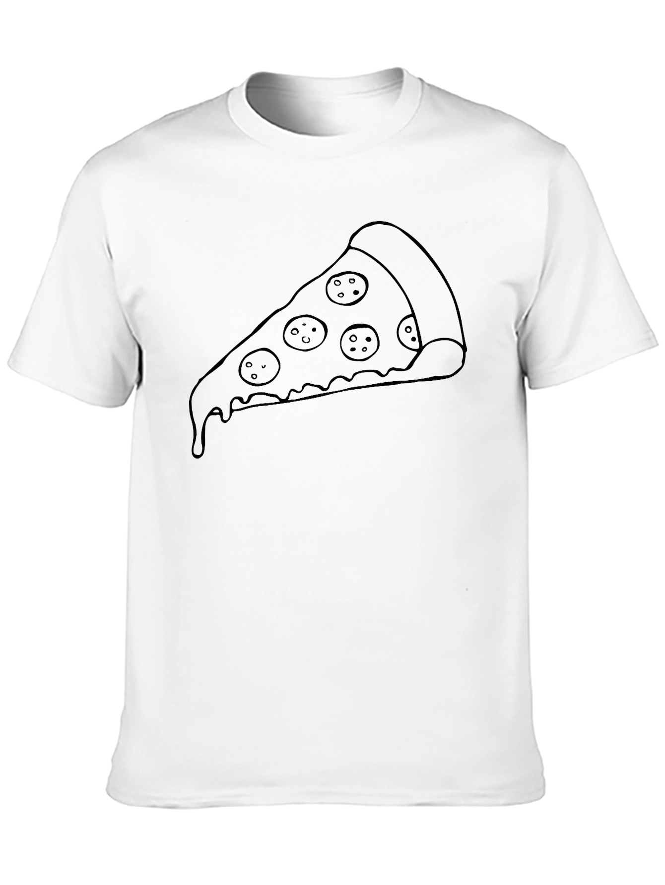 Pizza Slice Graphic Tee - Casual Black T-Shirt