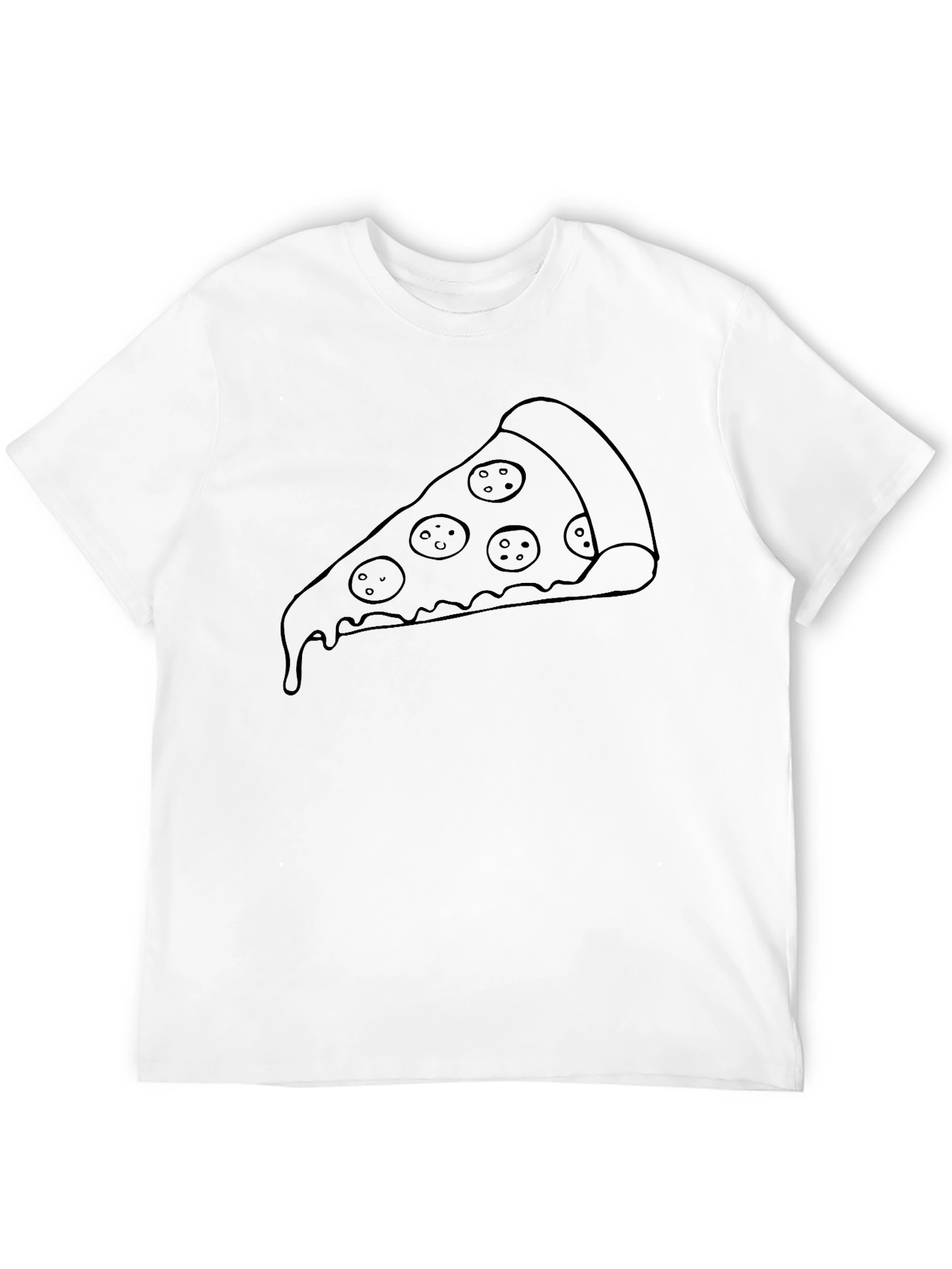 Pizza Slice Graphic Tee - Casual Black T-Shirt