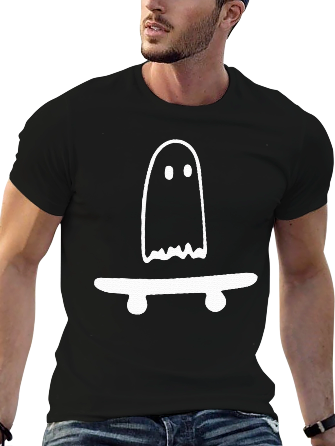 Ghost Skateboard Tee - Spooky Cool Graphic T-Shirt