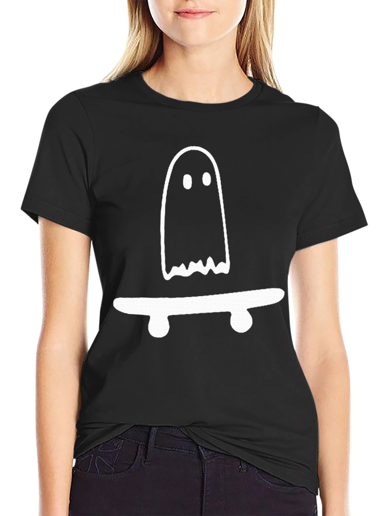 Ghost Skateboard Tee - Spooky Cool Graphic T-Shirt