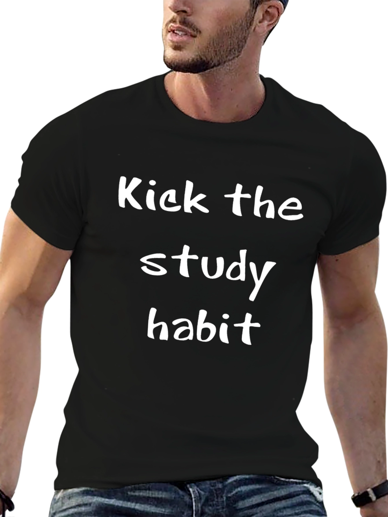 Kick the Study Habit Black T-Shirt