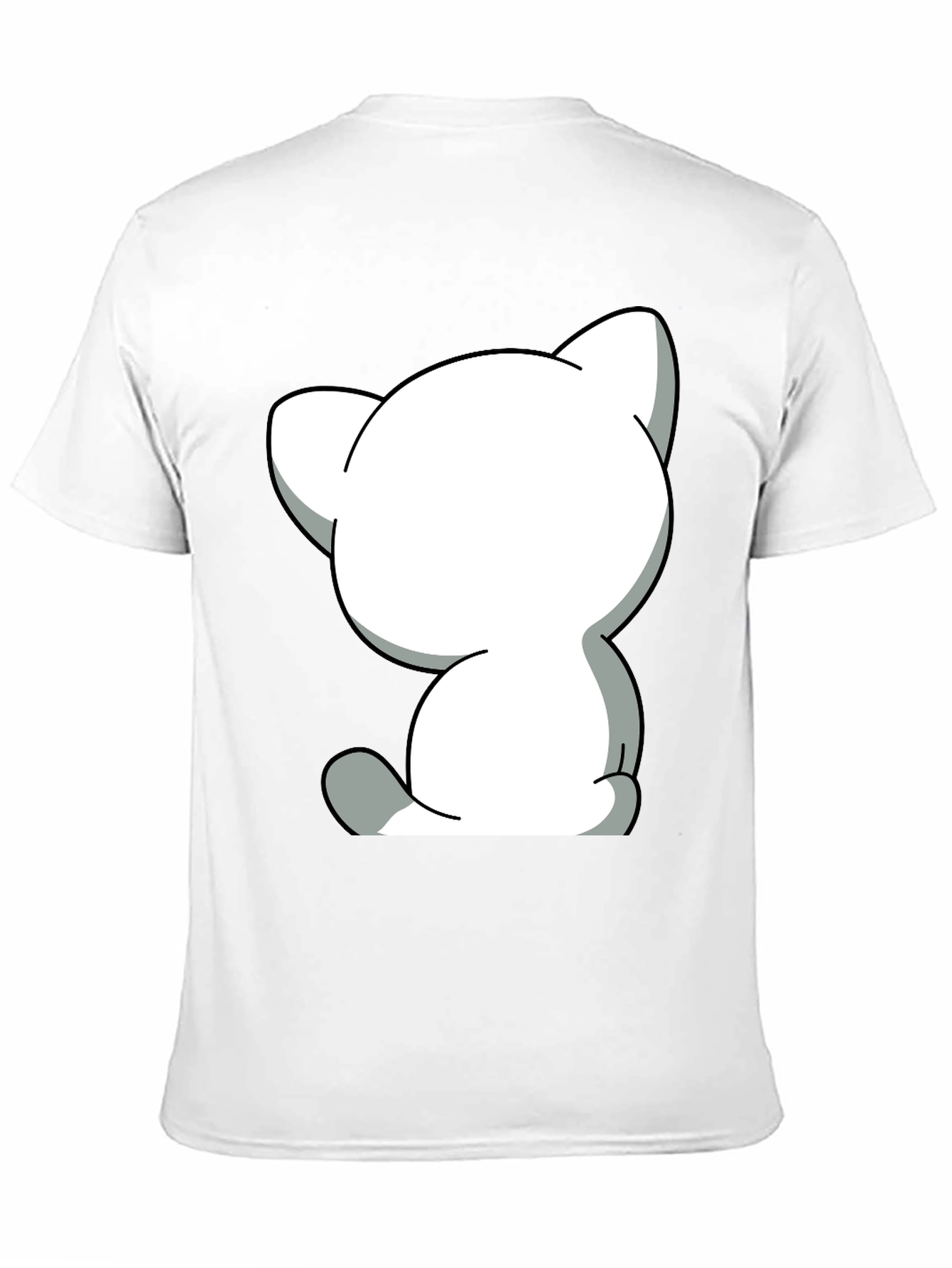 Cute Cartoon Cat Graphic Tee - Unisex Black T-Shirt