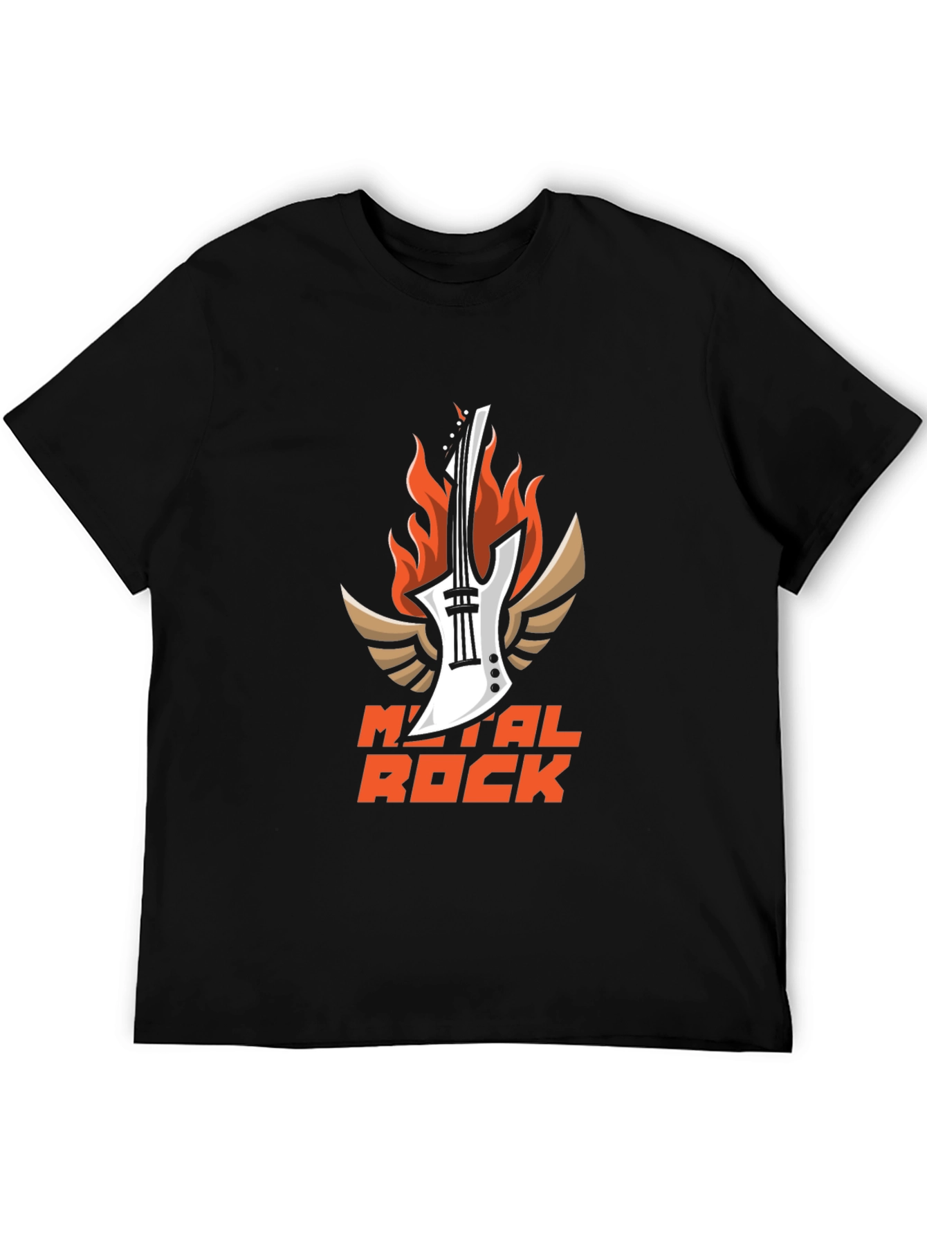 Metal Rock Guitar T-Shirt - Black