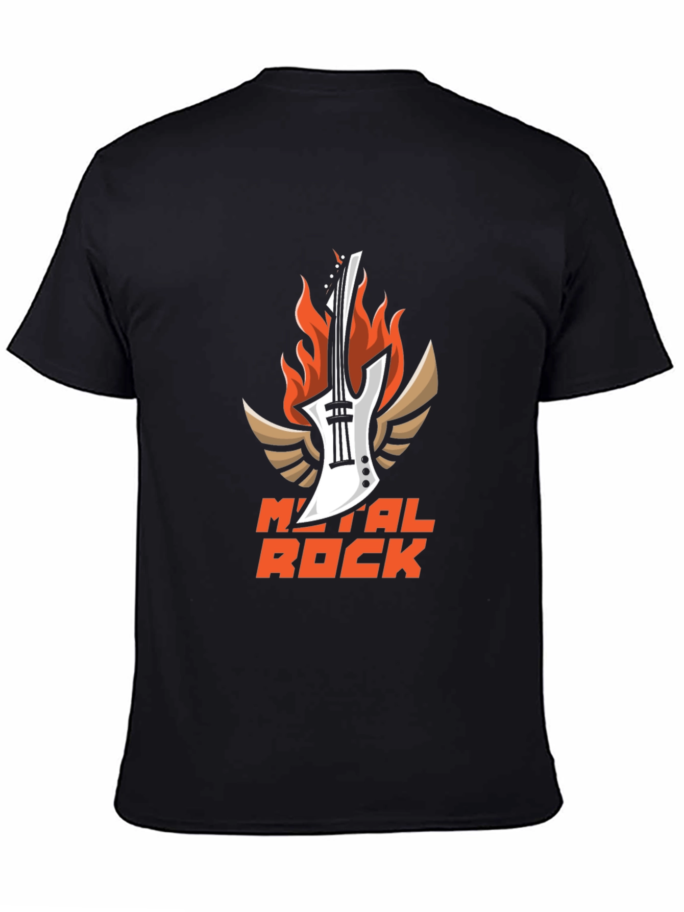Metal Rock Guitar T-Shirt - Black