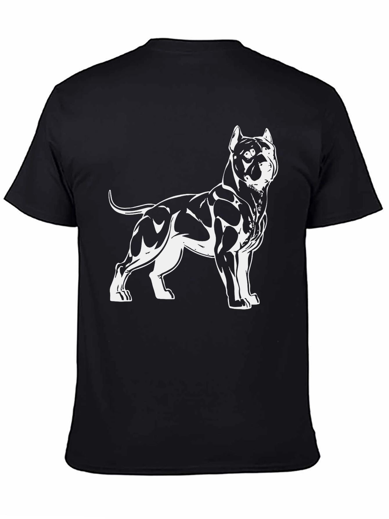 Black Dog Graphic Tee - Pitbull Design