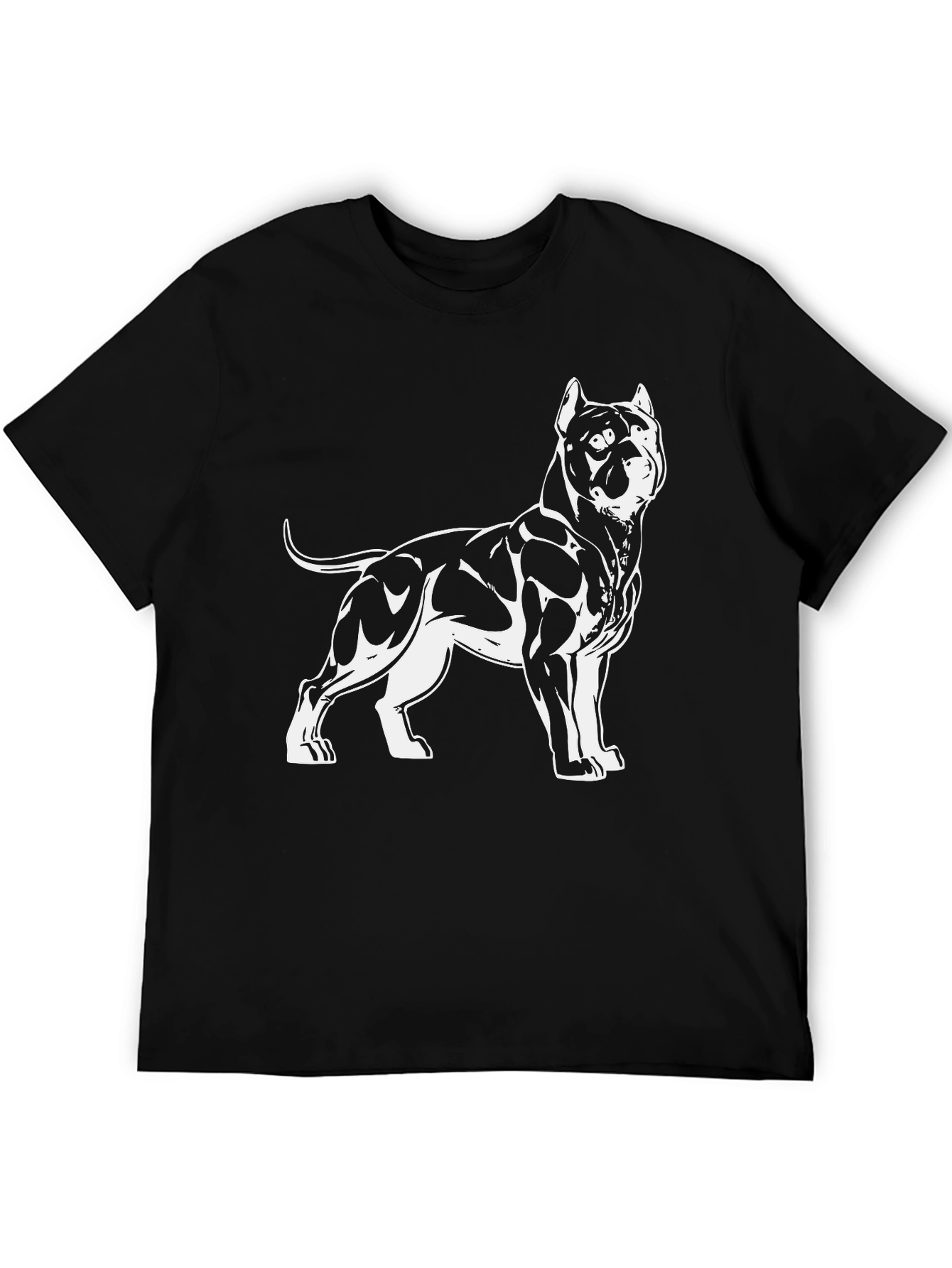 Black Dog Graphic Tee - Pitbull Design