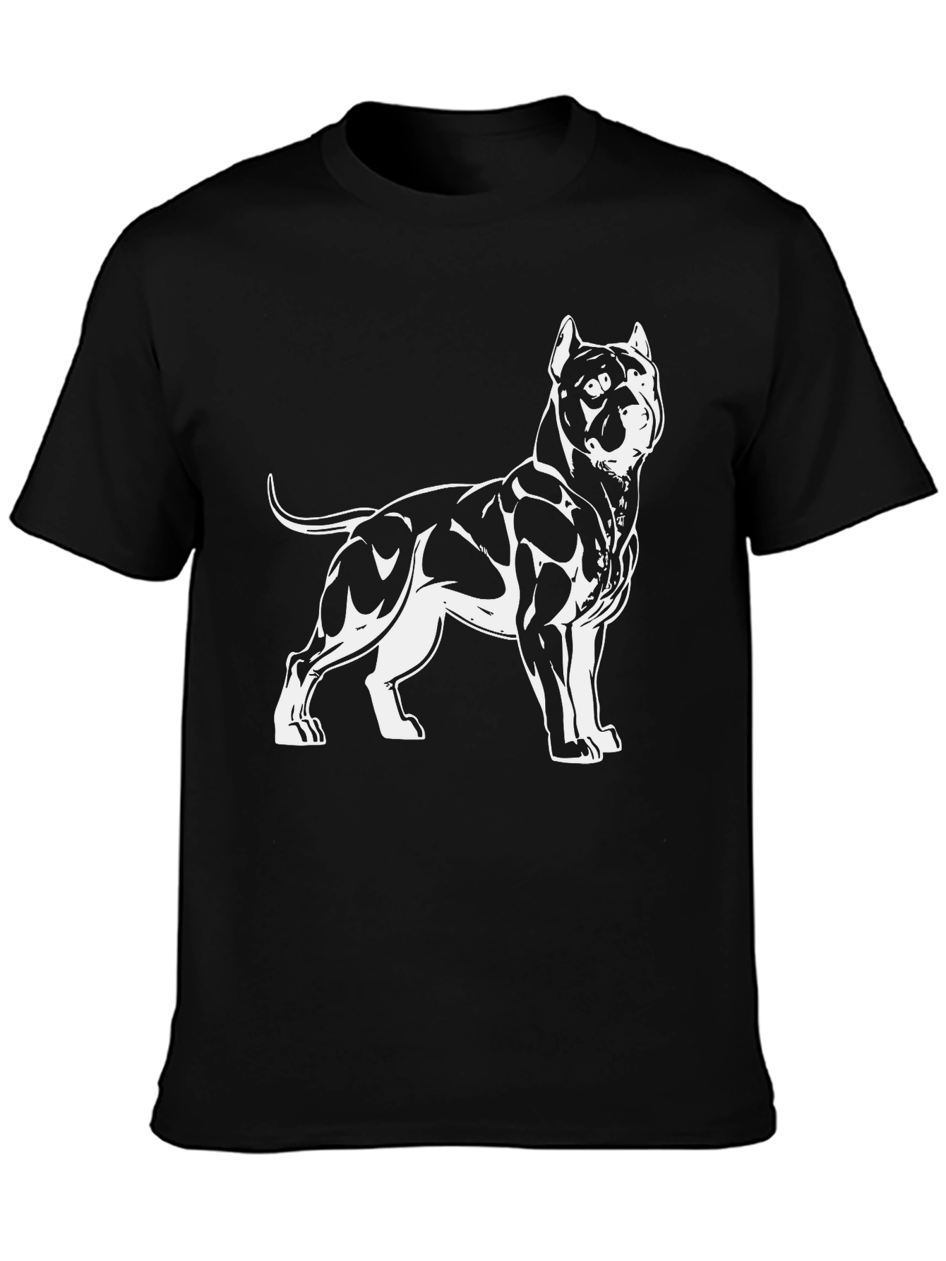 Black Dog Graphic Tee - Pitbull Design