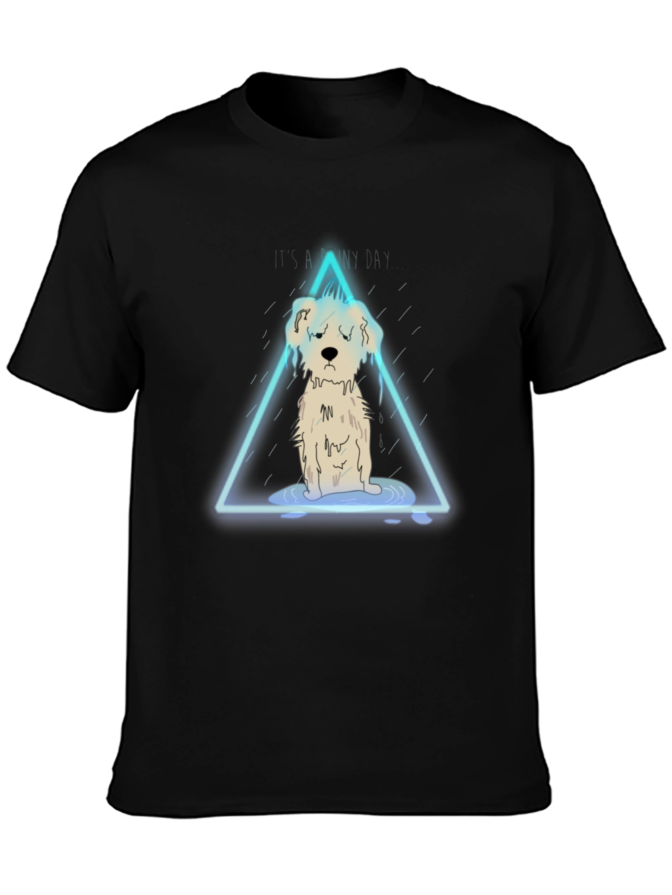 Sad Dog Graphic Tee - Rainy Day Vibes