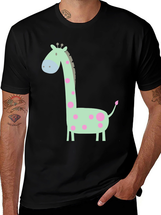 Giraffe Graphic Tee - Cute Cartoon Animal Shirt