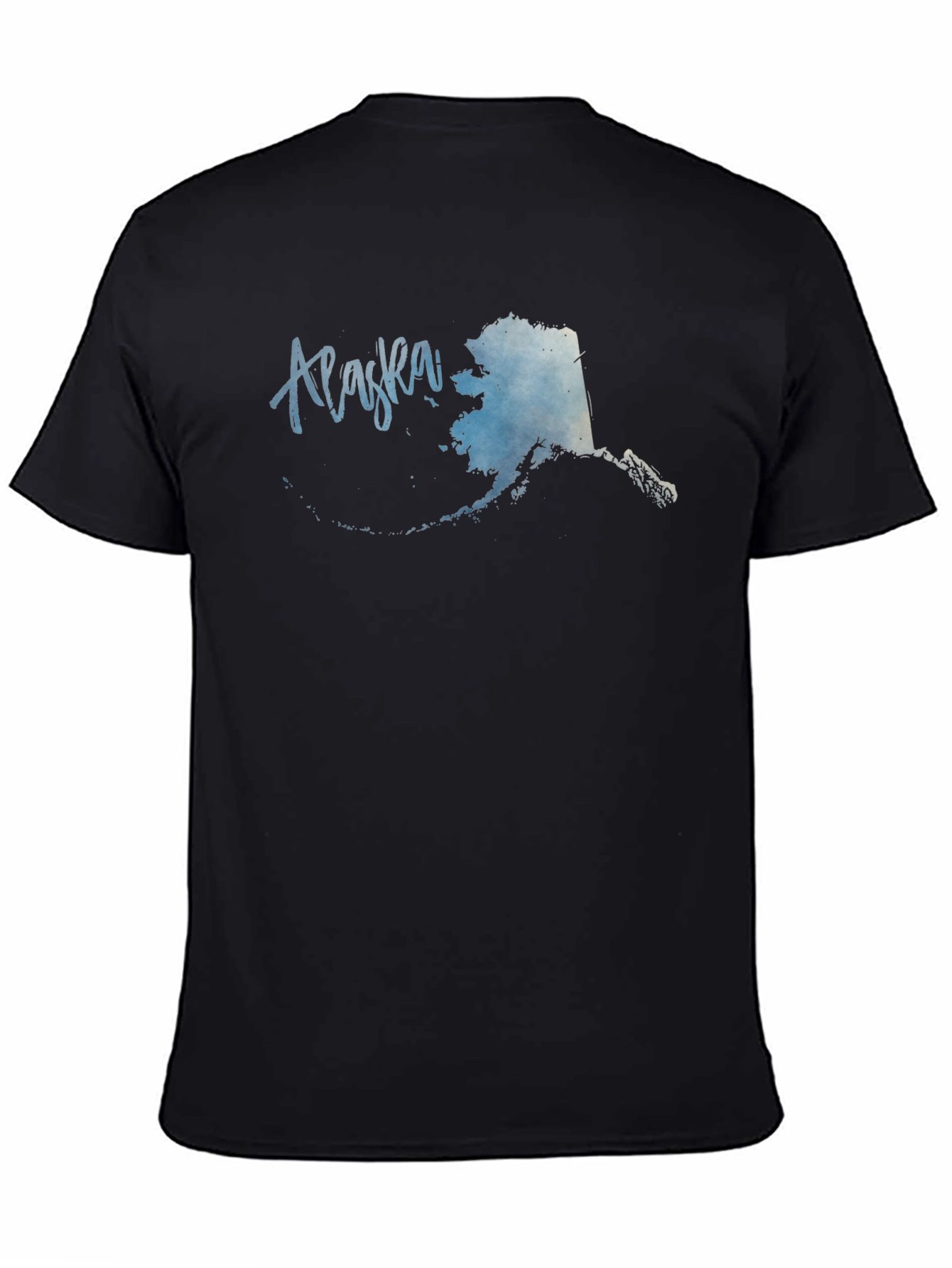 Alaska State Map Graphic Mens Black T-Shirt