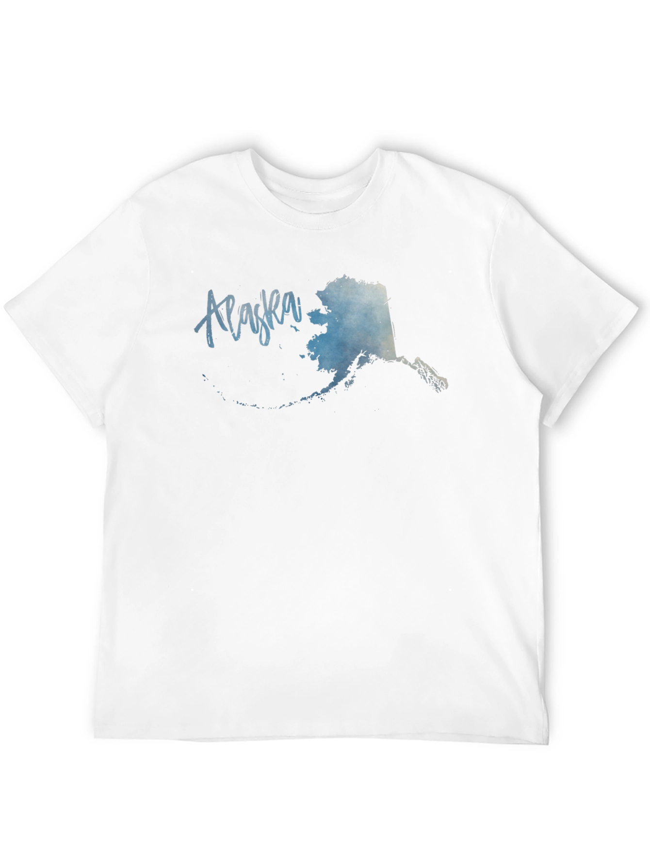 Alaska State Map Graphic Mens Black T-Shirt