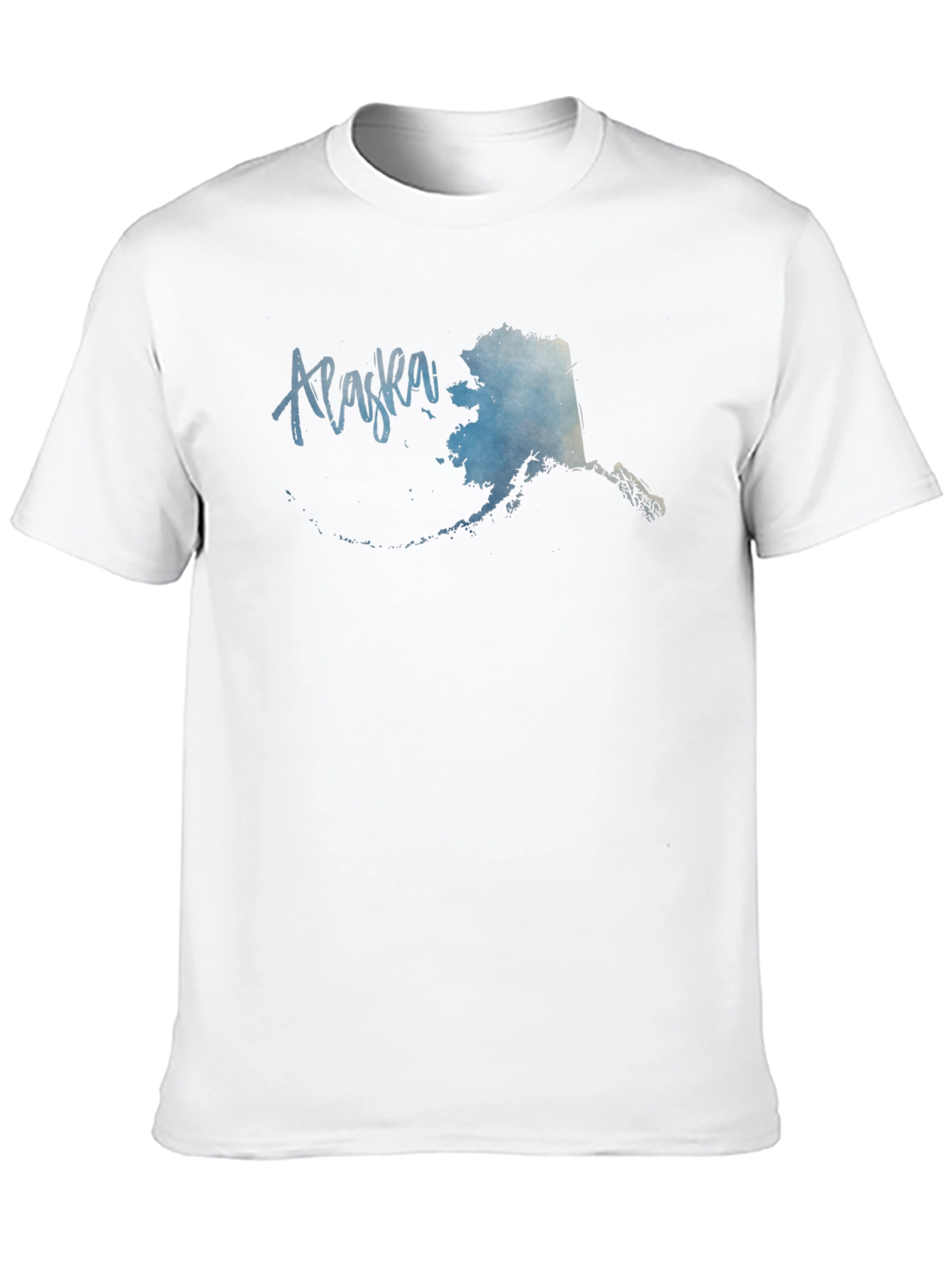 Alaska State Map Graphic Mens Black T-Shirt