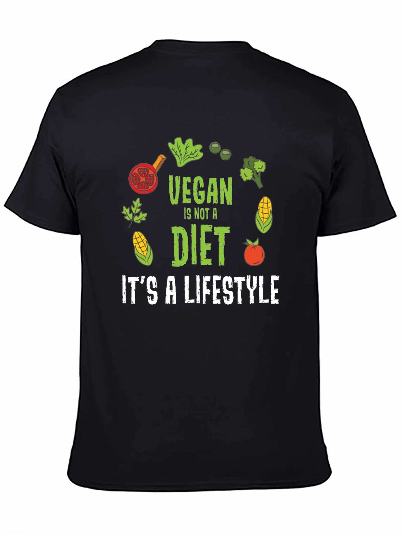Vegan Lifestyle Graphic T-Shirt - Black