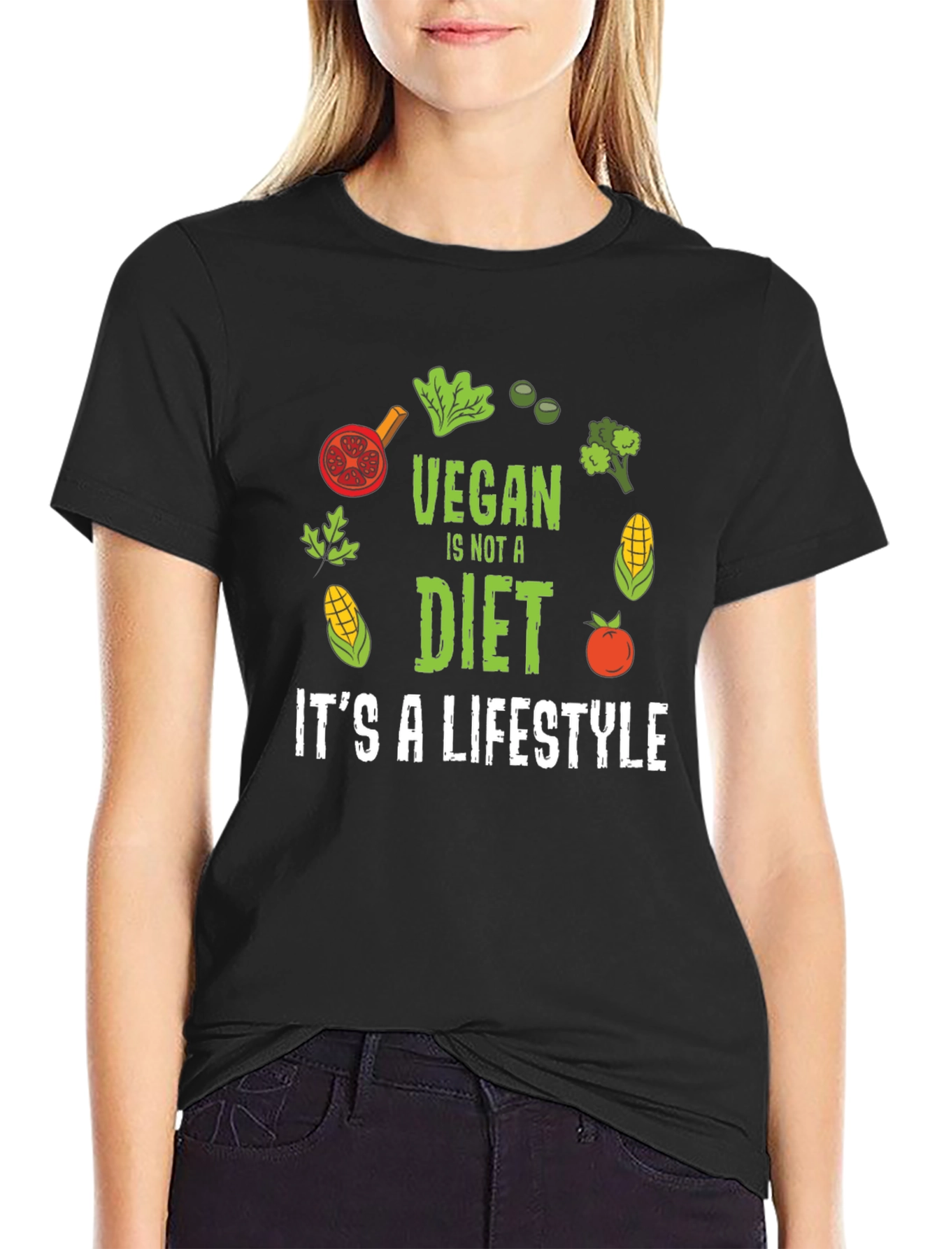 Vegan Lifestyle Graphic T-Shirt - Black