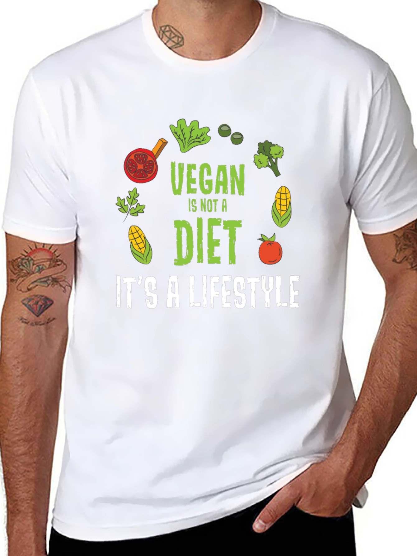 Vegan Lifestyle Graphic T-Shirt - Black