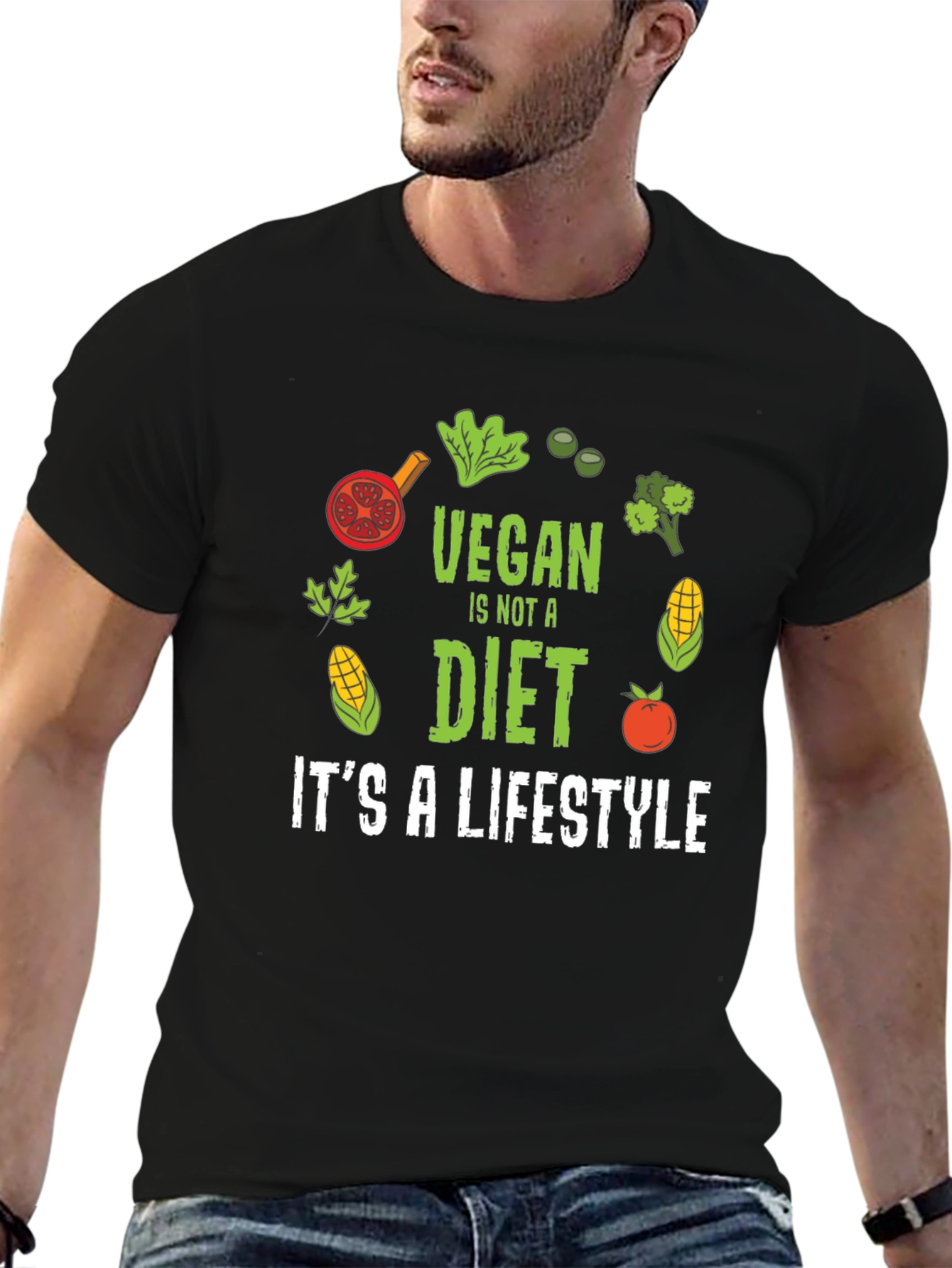 Vegan Lifestyle Graphic T-Shirt - Black