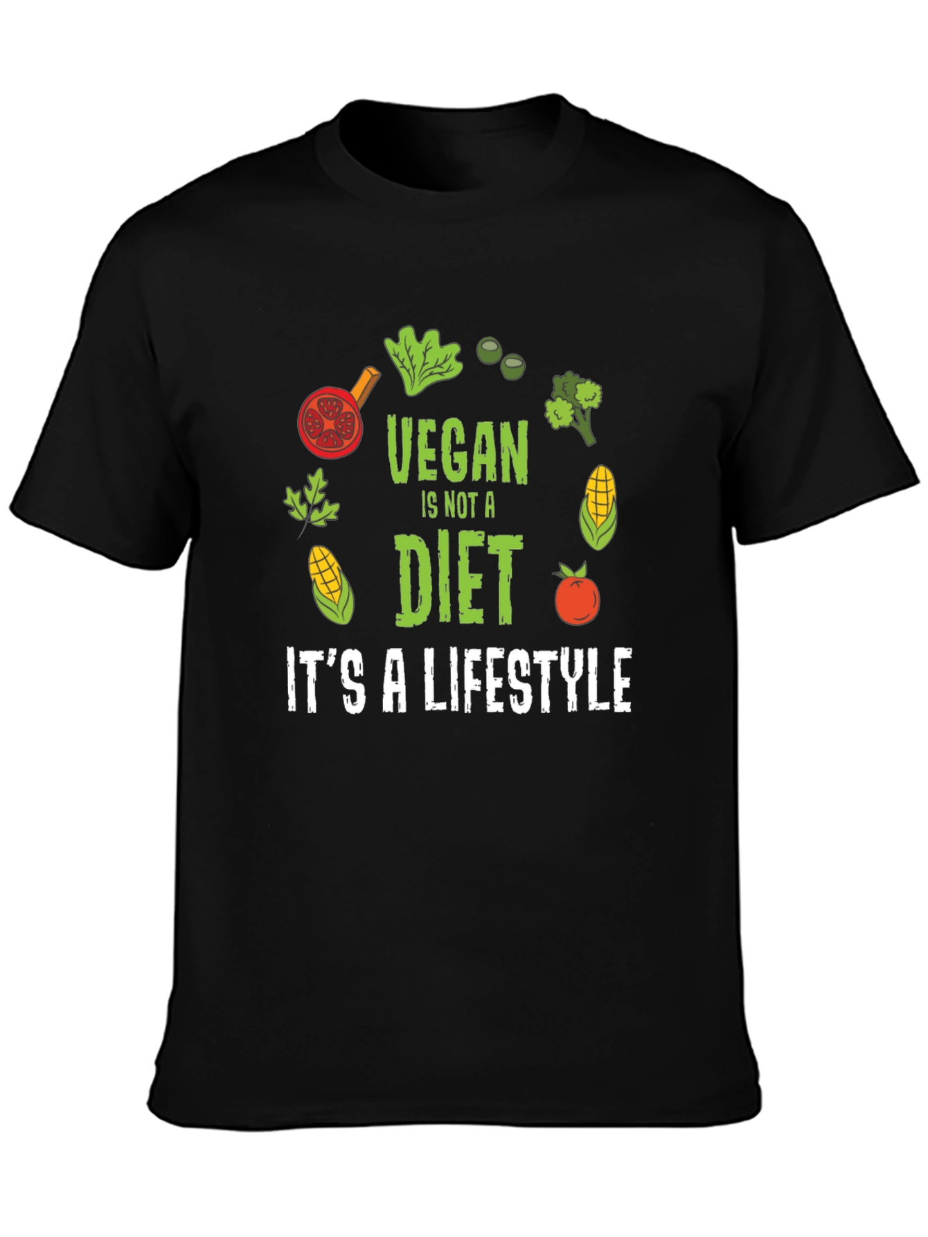 Vegan Lifestyle Graphic T-Shirt - Black
