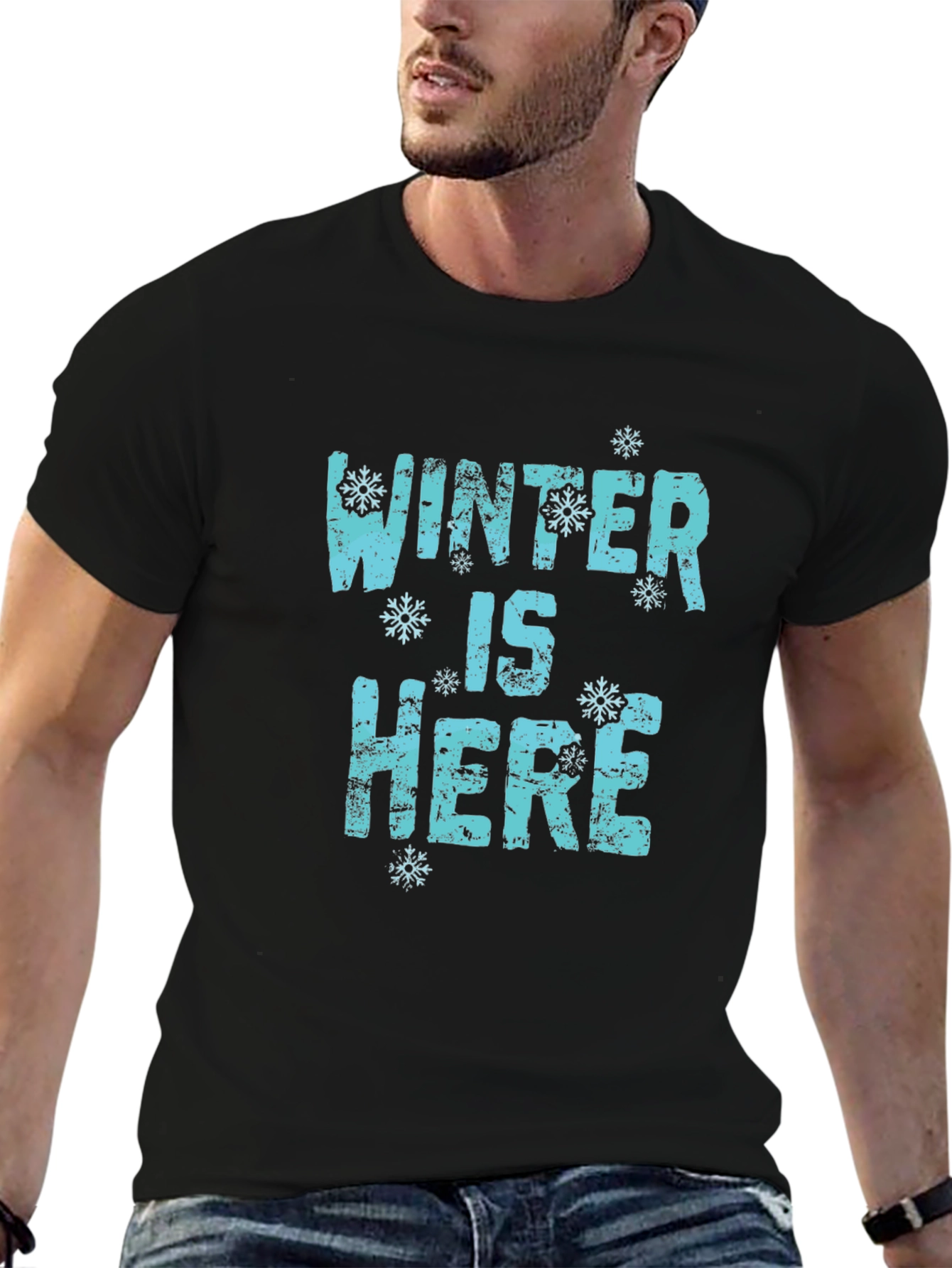 Winter Is Here Graphic Tee - Black