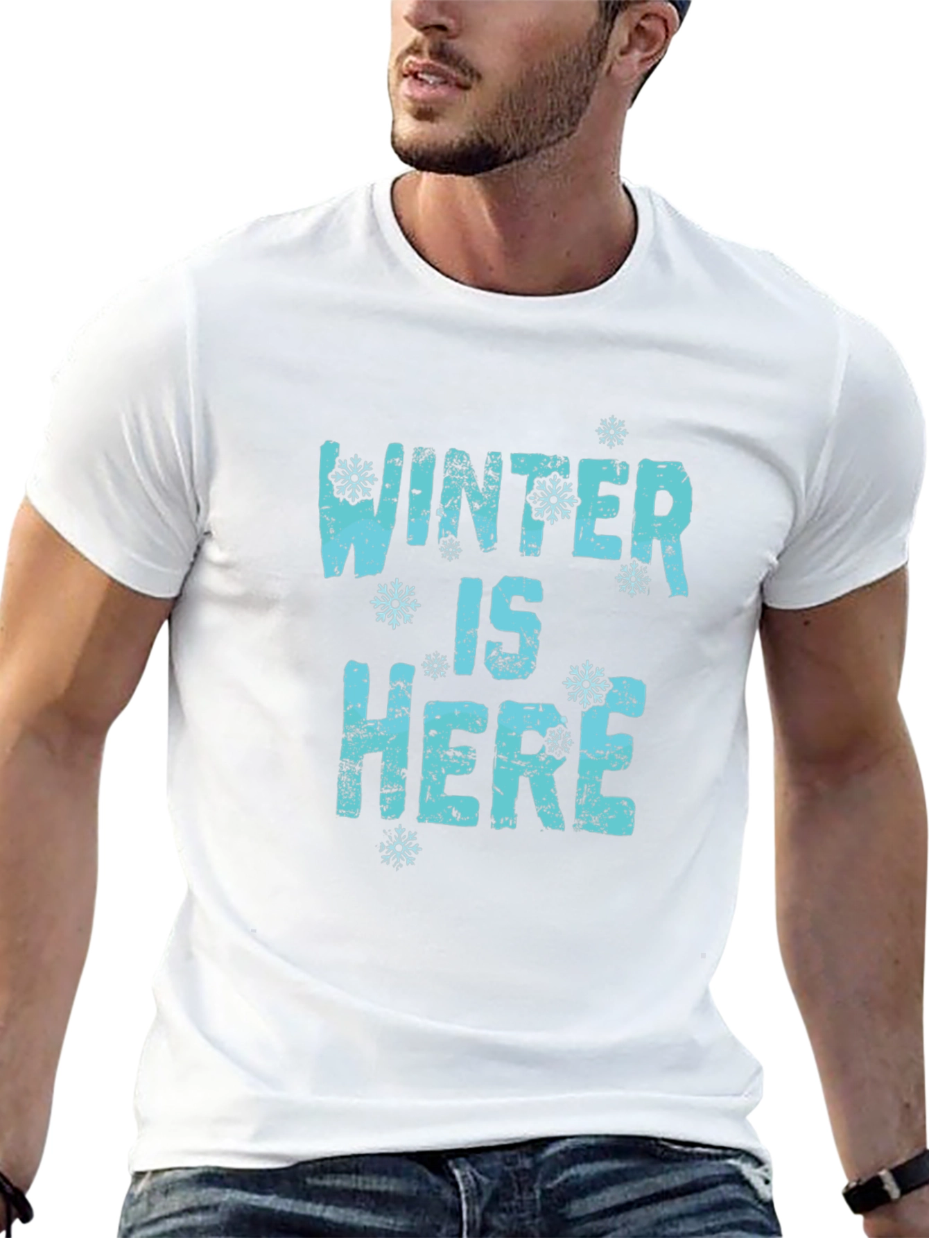 Winter Is Here Graphic Tee - Black