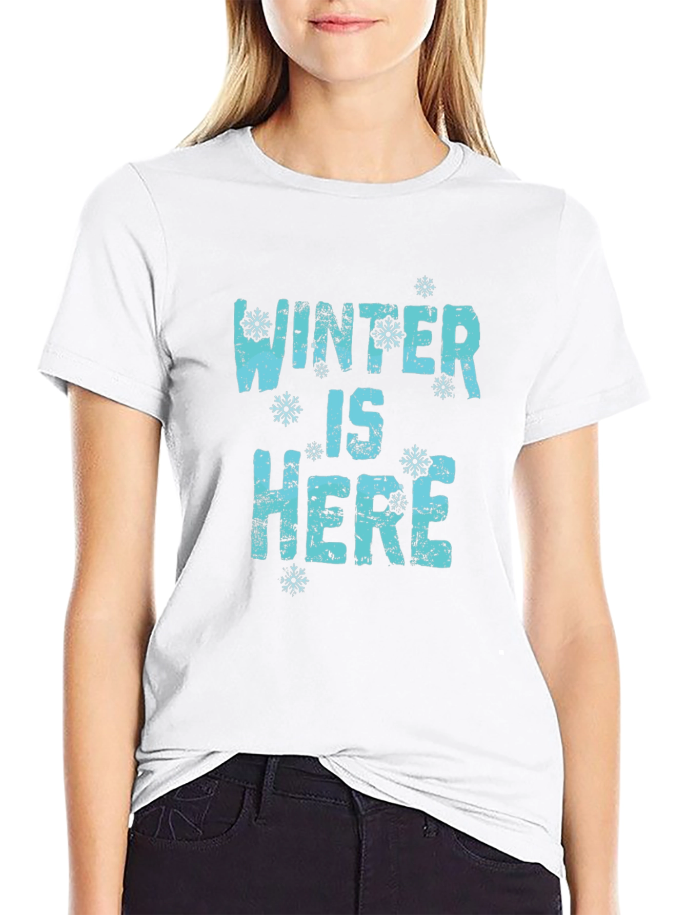 Winter Is Here Graphic Tee - Black