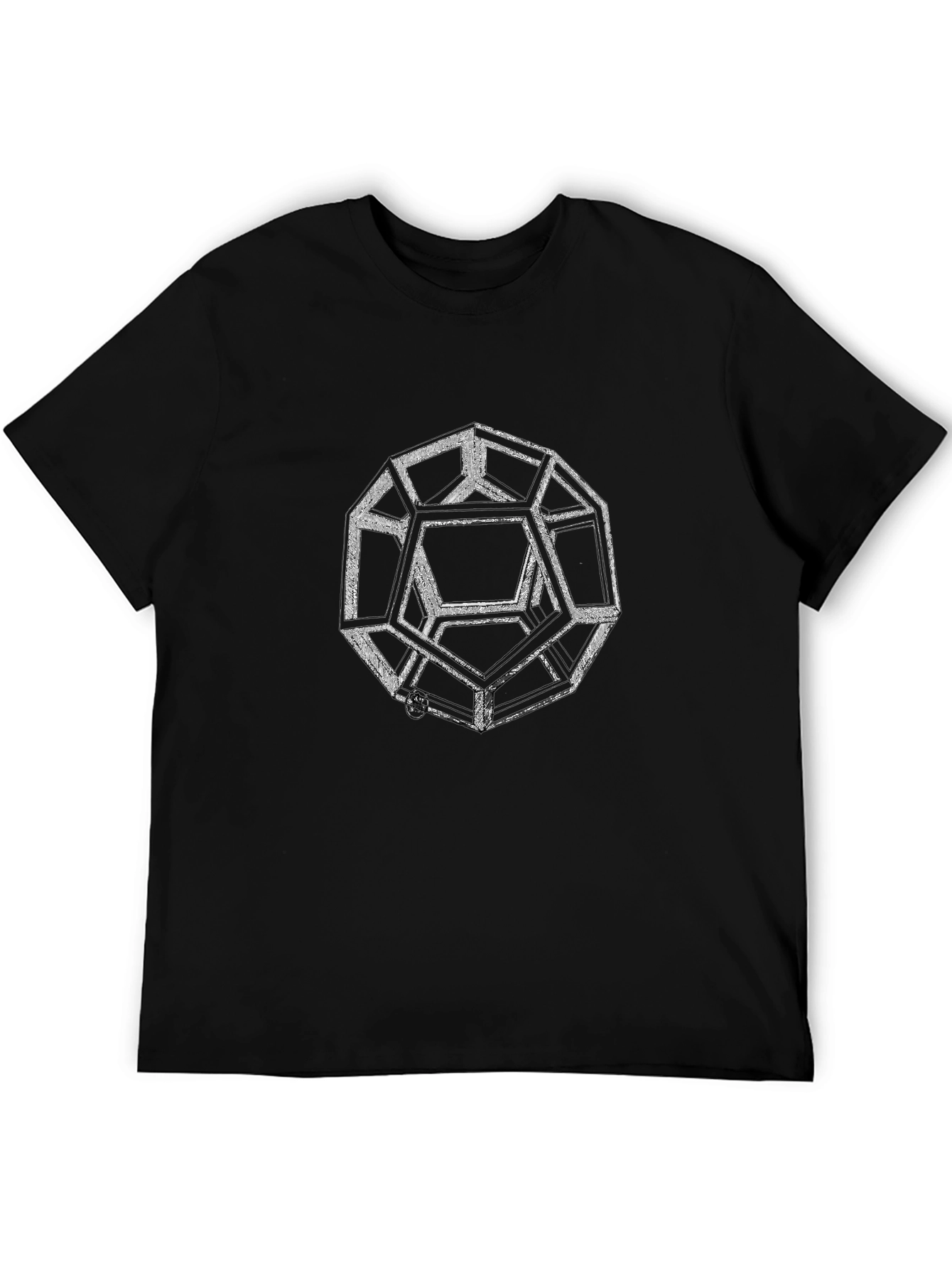Geometric Icosahedron Graphic Tee - Modern Art Shirt