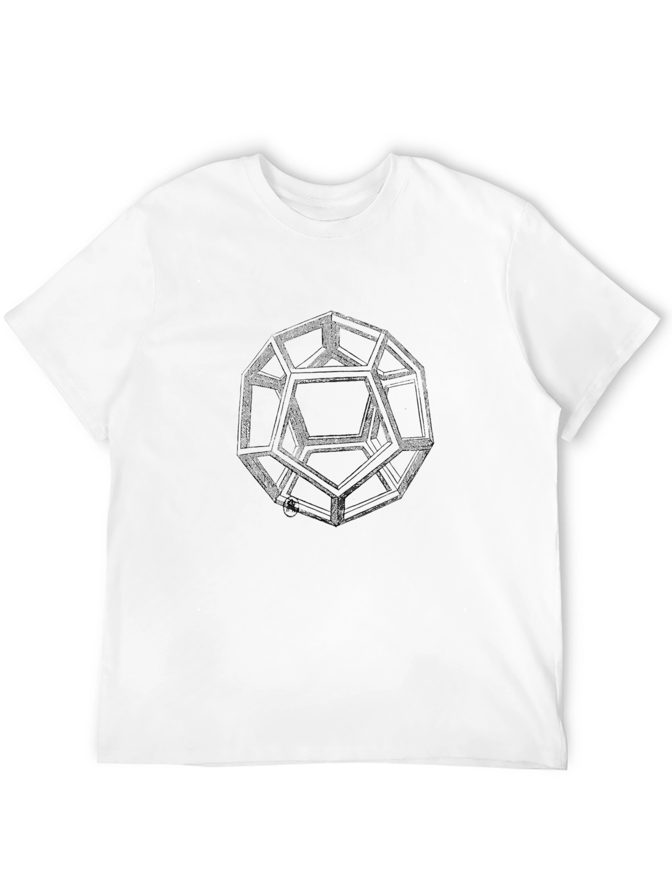 Geometric Icosahedron Graphic Tee - Modern Art Shirt