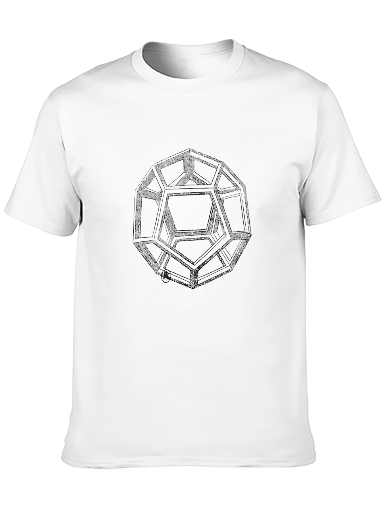Geometric Icosahedron Graphic Tee - Modern Art Shirt