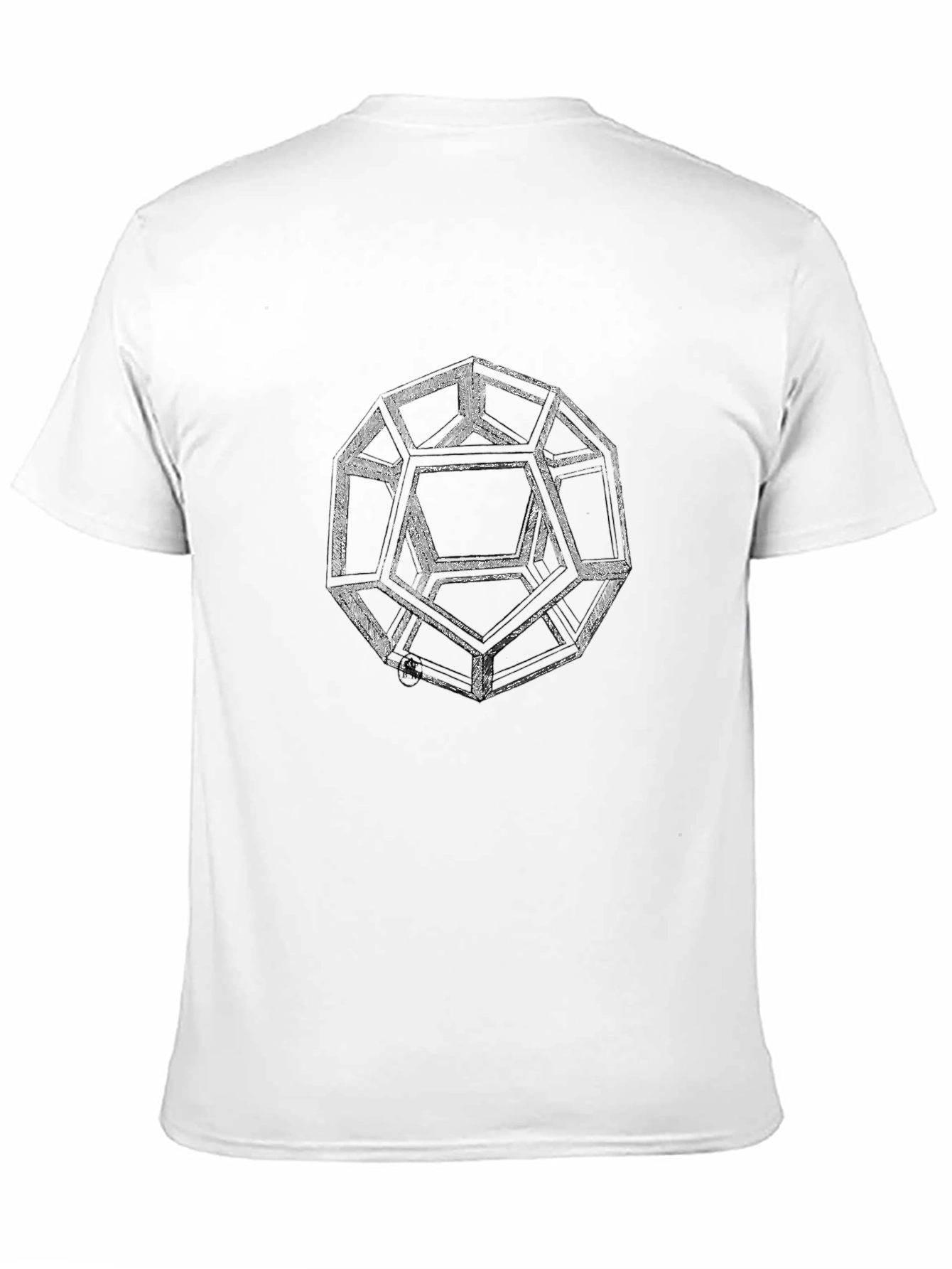 Geometric Icosahedron Graphic Tee - Modern Art Shirt