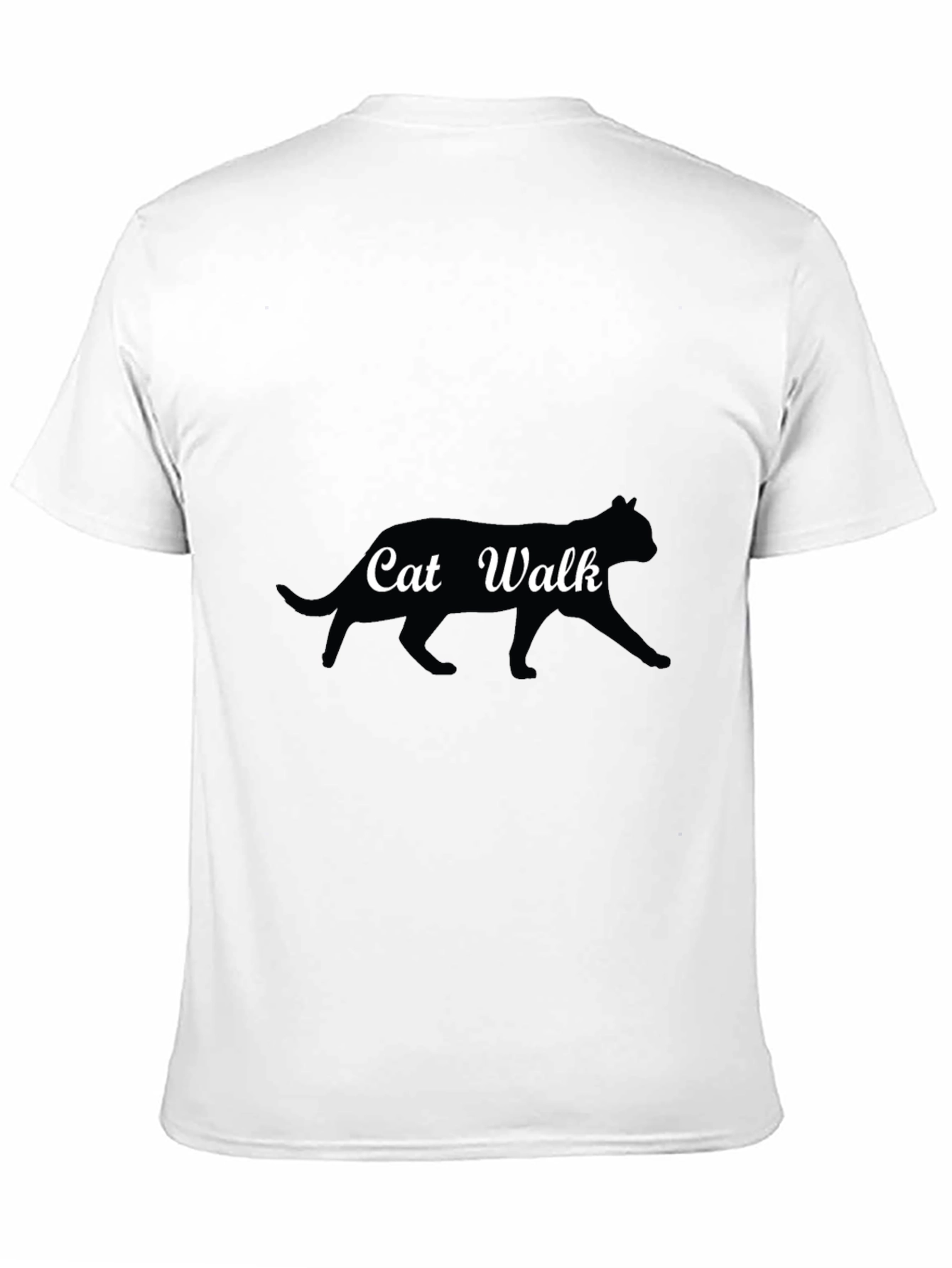 Cat Walk Graphic Tee - Black Cotton T-Shirt