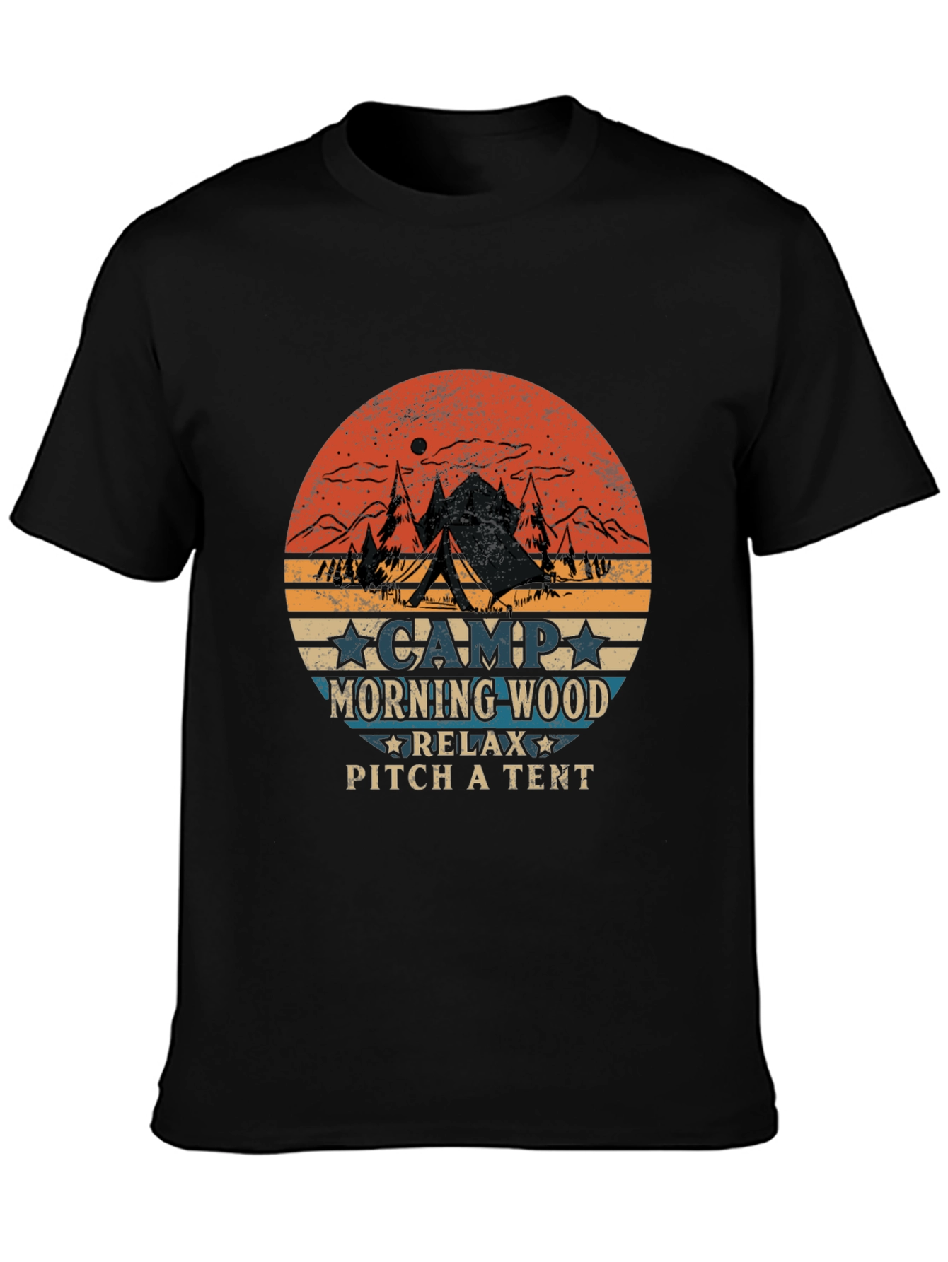 Camp Morning Wood Graphic Tee Camping T-Shirt