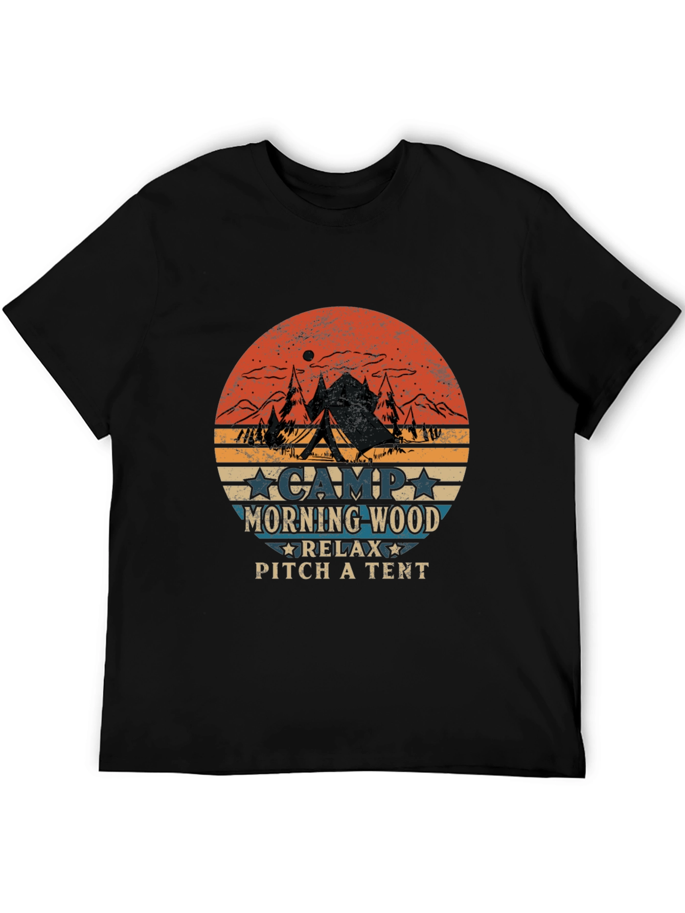 Camp Morning Wood Graphic Tee Camping T-Shirt
