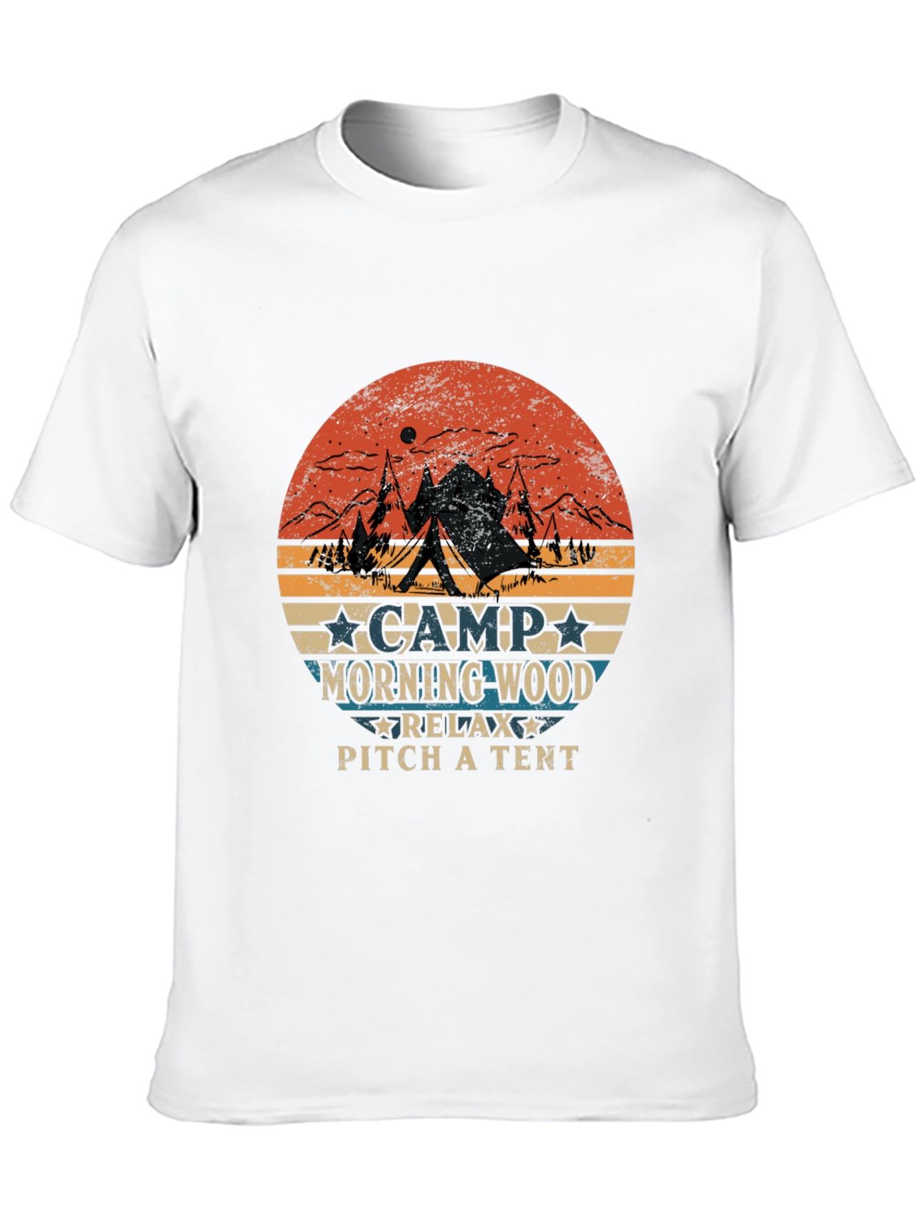 Camp Morning Wood Graphic Tee Camping T-Shirt
